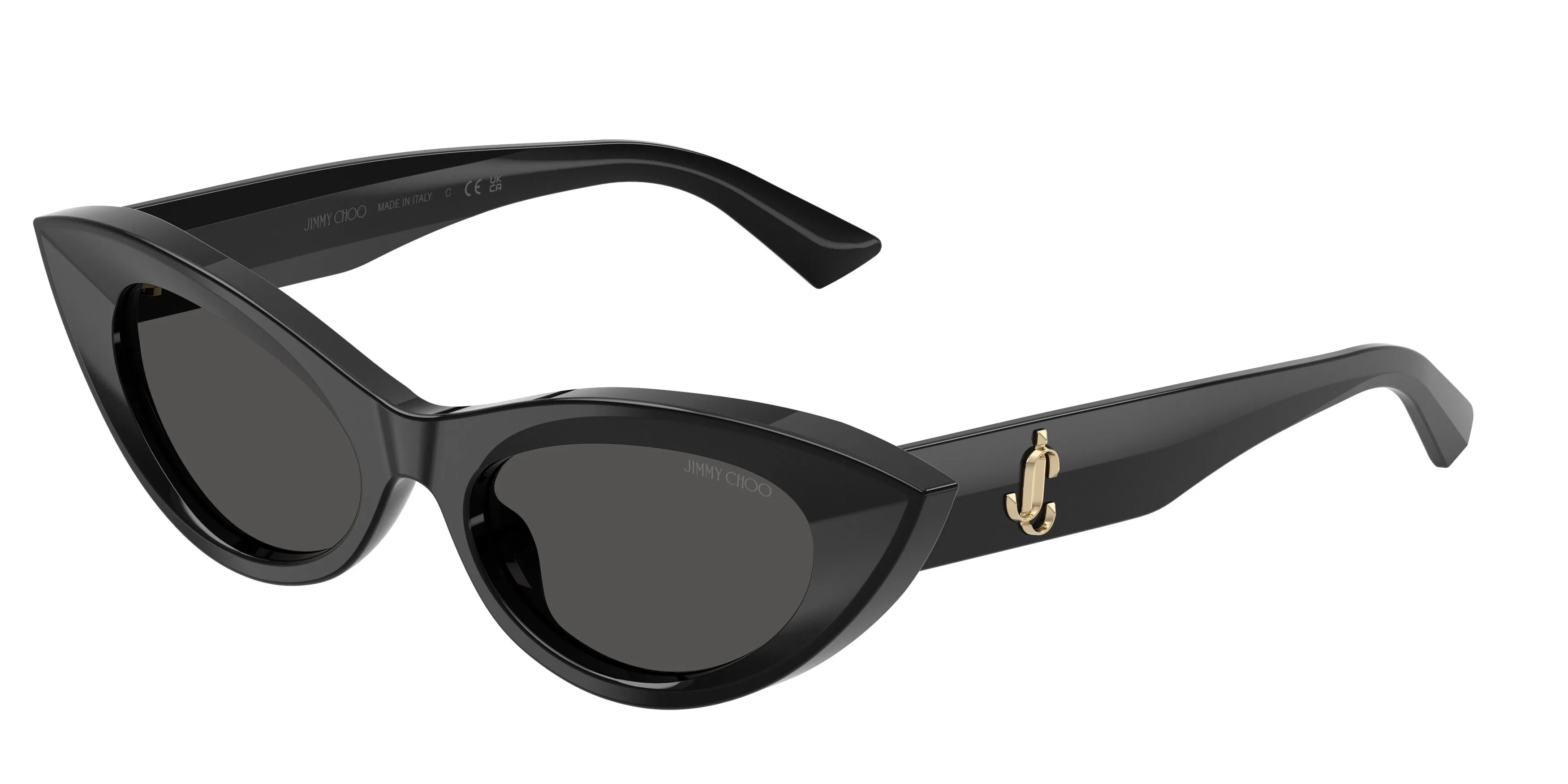 Jimmy Choo JC5075U 500087 Occhiali da sole Acetato Nero Grigio Cat Eye Normale - immagine 1