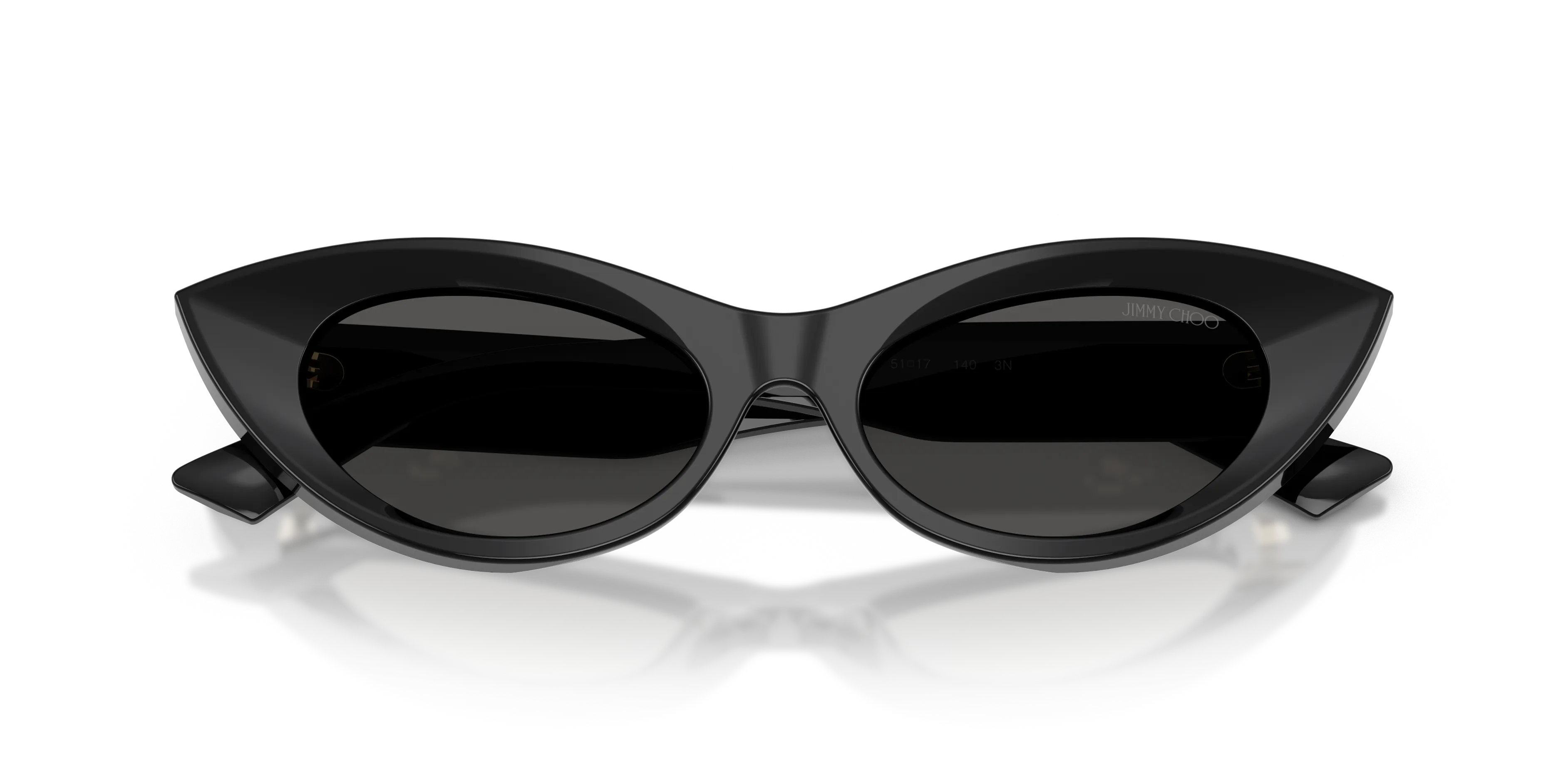 Jimmy Choo JC5075U 500087 Occhiali da sole Acetato Nero Grigio Cat Eye Normale - immagine 2