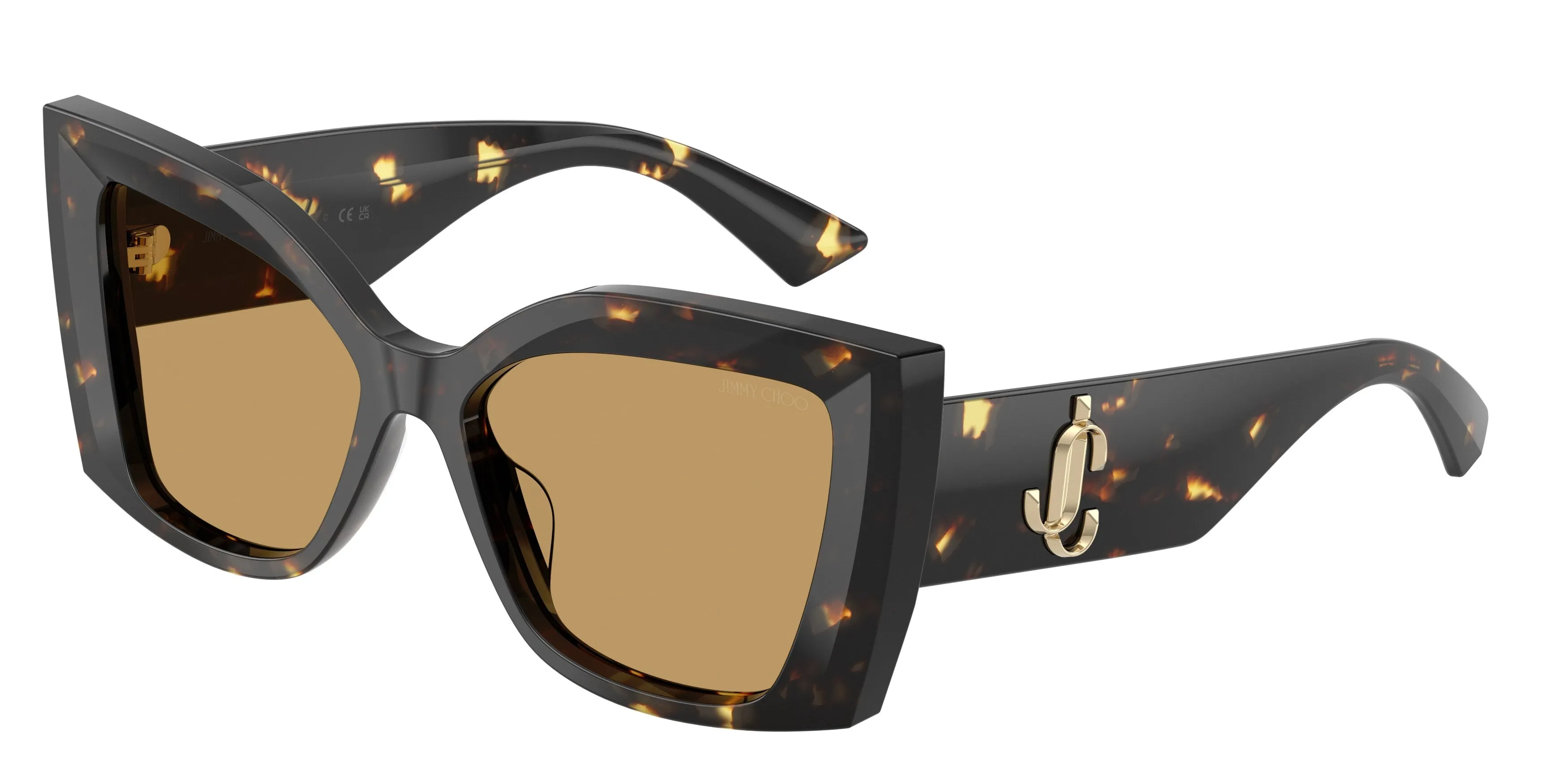 Jimmy Choo JC5074U 511173 Occhiali da sole Acetato Havana Marrone Farfalla Normale - immagine 1