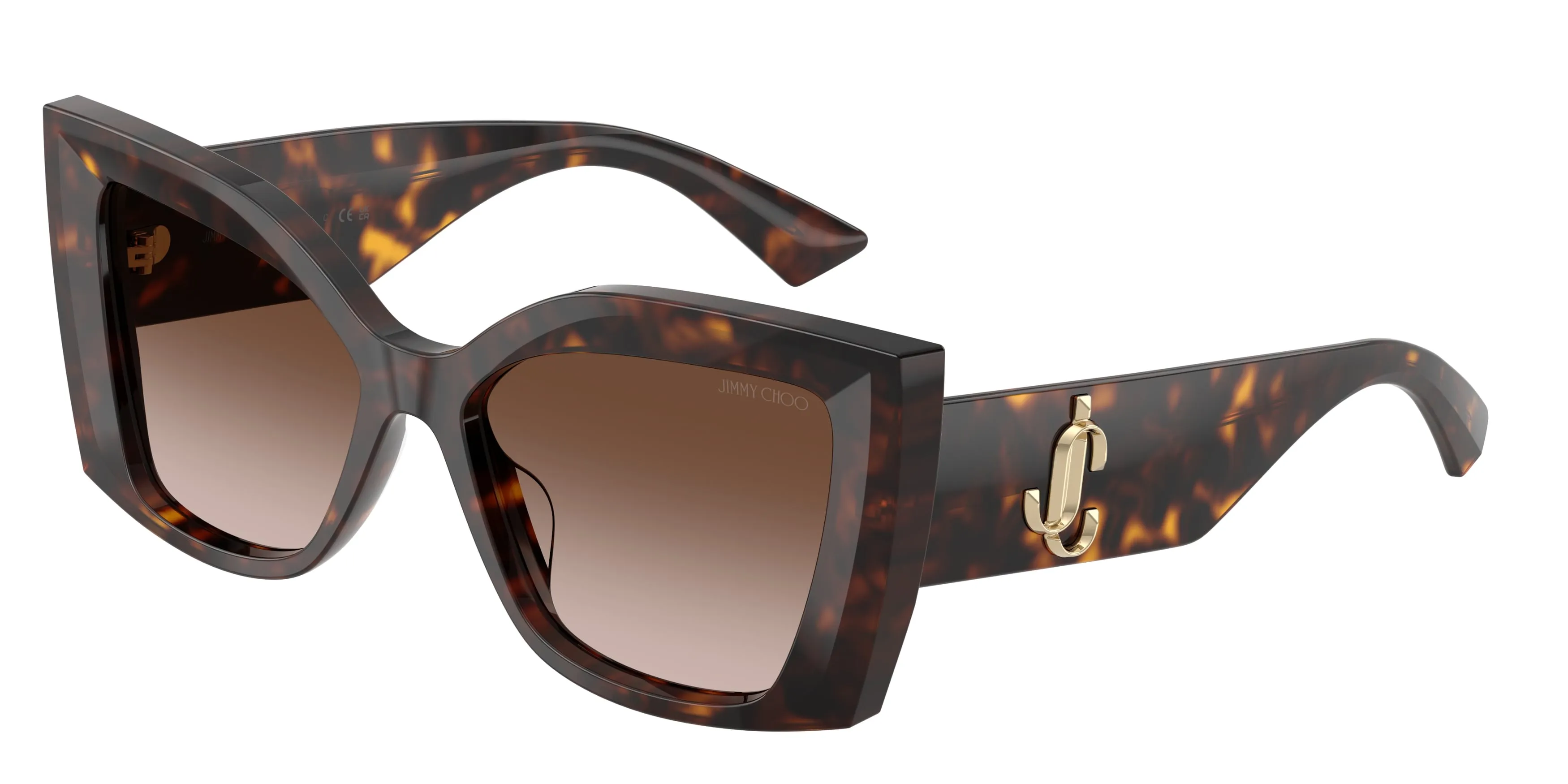 Jimmy Choo JC5074U 500213 Occhiali da sole Acetato Tartaruga Marrone Farfalla Normale Sfumato - immagine 1