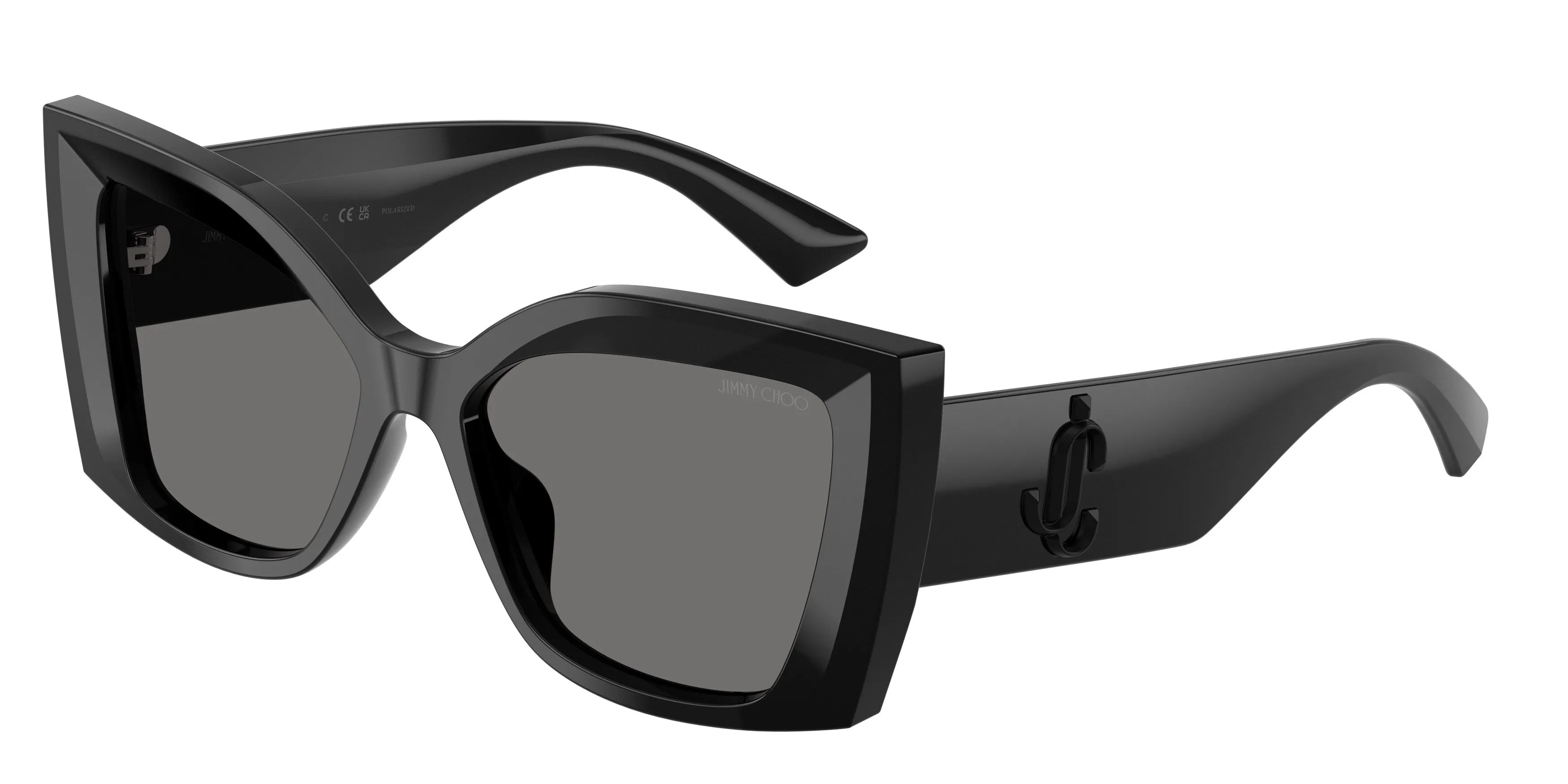 Jimmy Choo JC5074U 500081 Occhiali da sole Acetato Nero Grigio Farfalla Polarizzata - immagine 1
