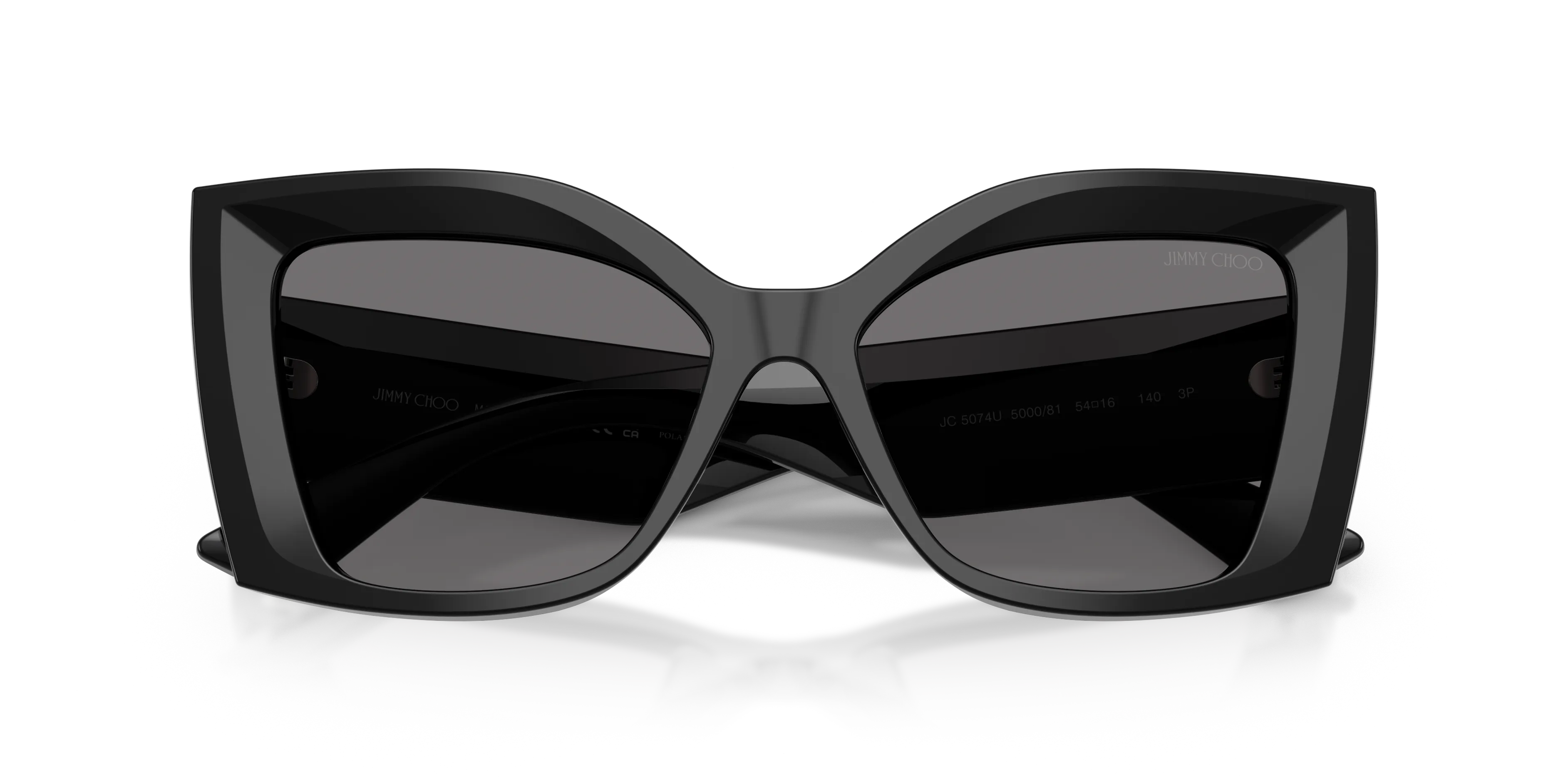 Jimmy Choo JC5074U 500081 Occhiali da sole Acetato Nero Grigio Farfalla Polarizzata - immagine 2