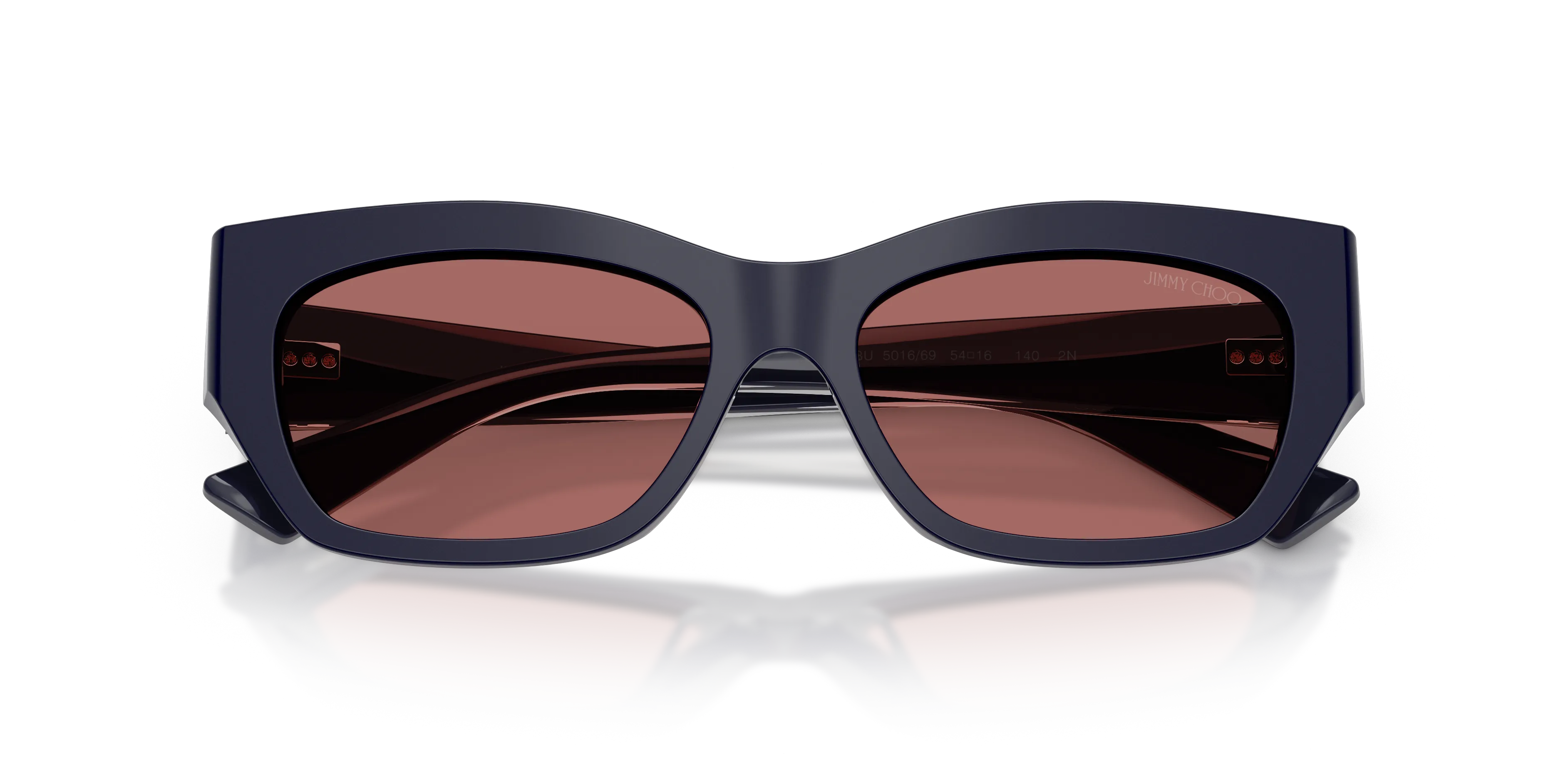 Jimmy Choo JC5071BU 501669 Occhiali da sole Acetato Blu Viola Squadrata Normale - immagine 2