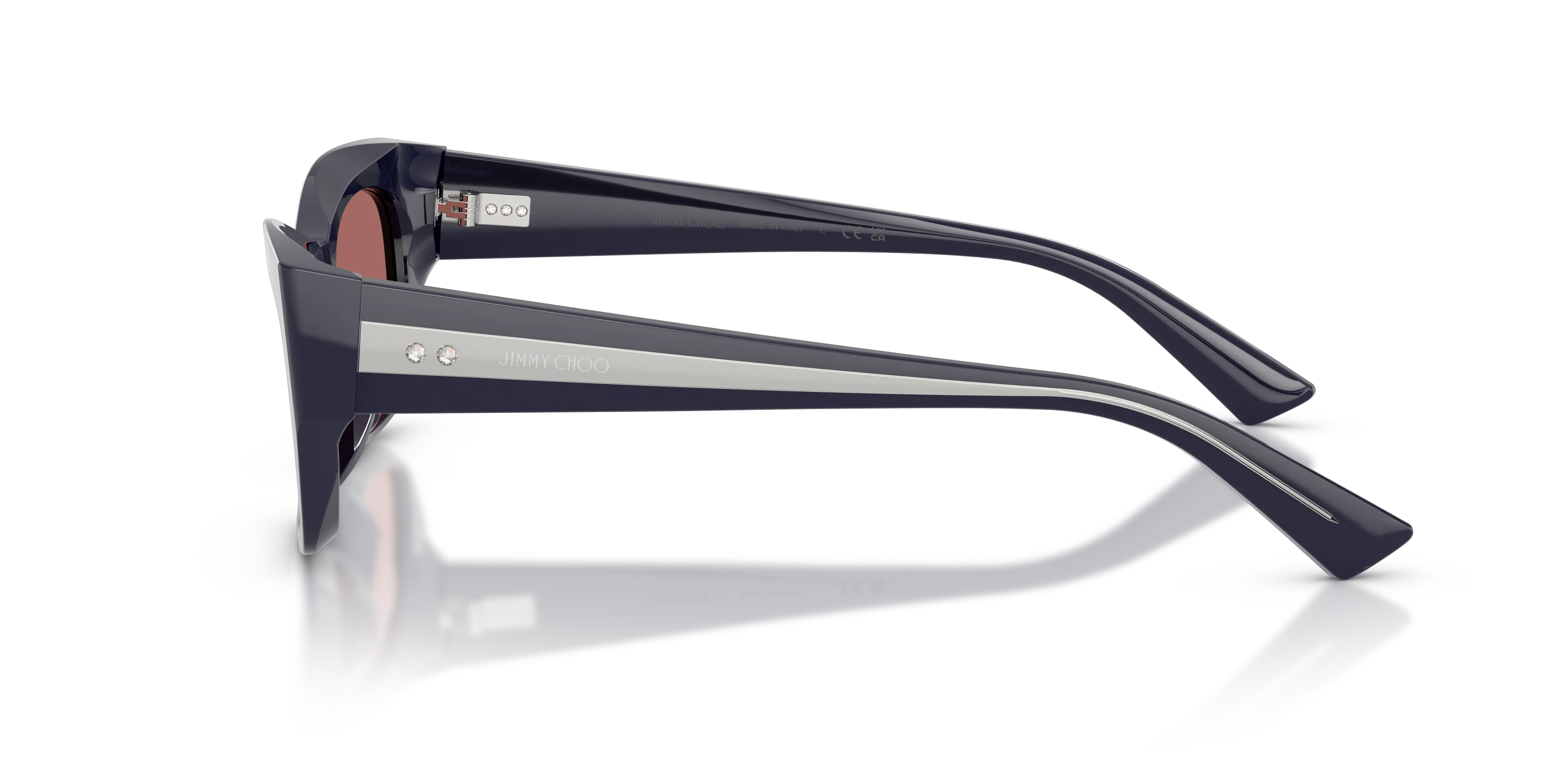 Jimmy Choo JC5071BU 501669 Occhiali da sole Acetato Blu Viola Squadrata Normale - immagine 4