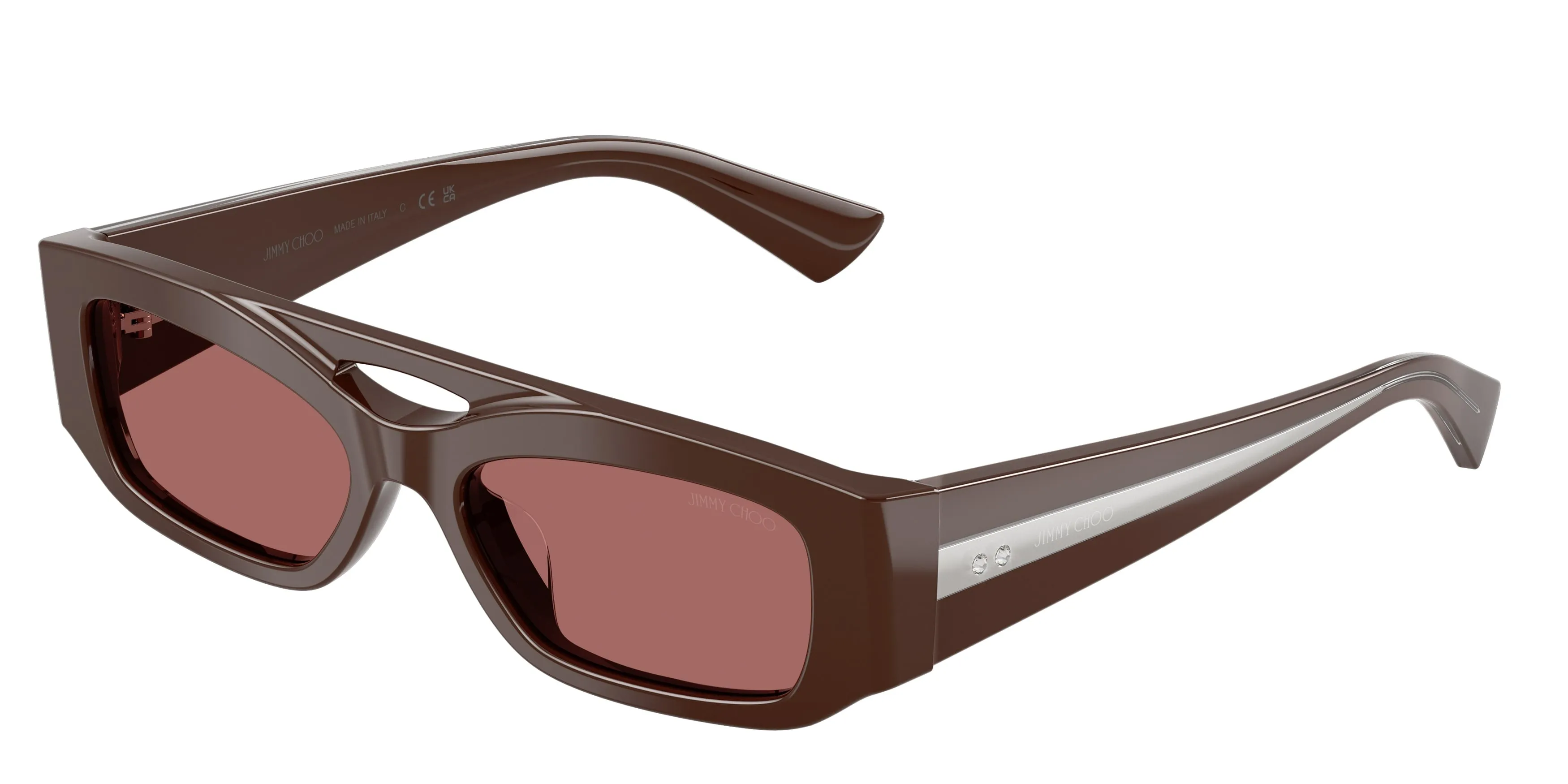 Jimmy Choo JC5070BU 512069 Occhiali da sole Acetato Marrone Viola Squadrata Normale - immagine 1
