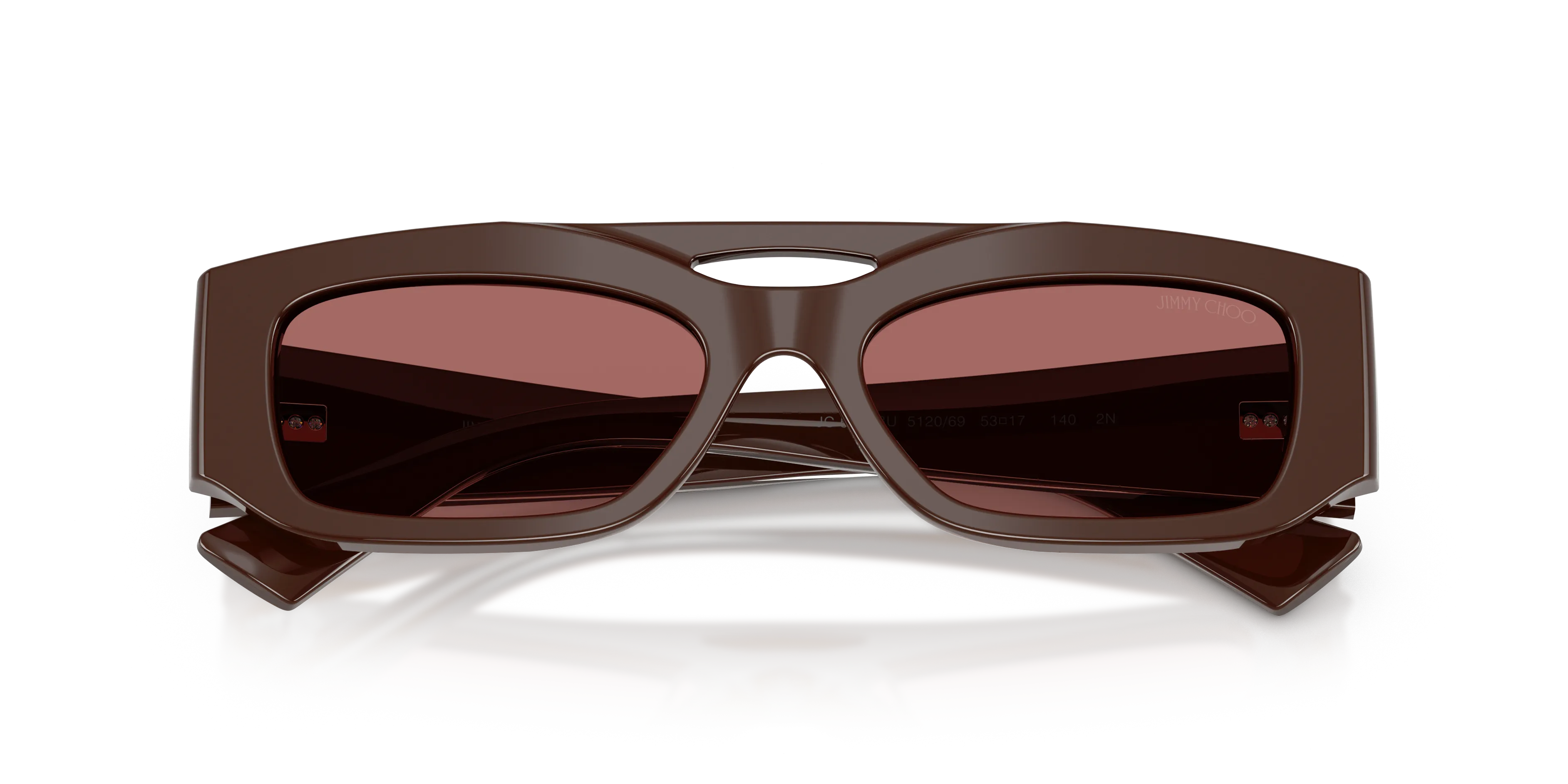 Jimmy Choo JC5070BU 512069 Occhiali da sole Acetato Marrone Viola Squadrata Normale - immagine 2