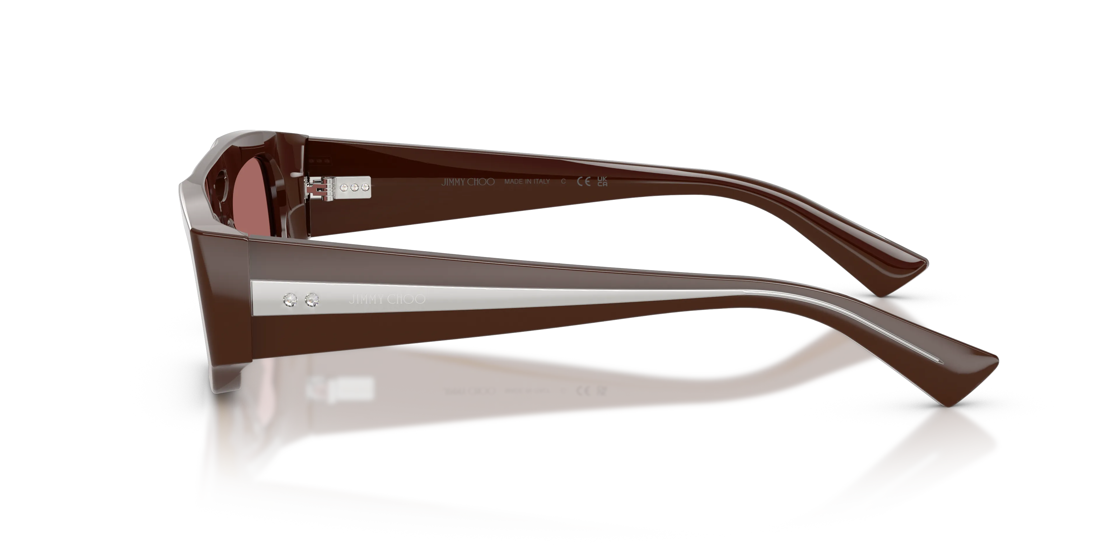 Jimmy Choo JC5070BU 512069 Occhiali da sole Acetato Marrone Viola Squadrata Normale - immagine 4