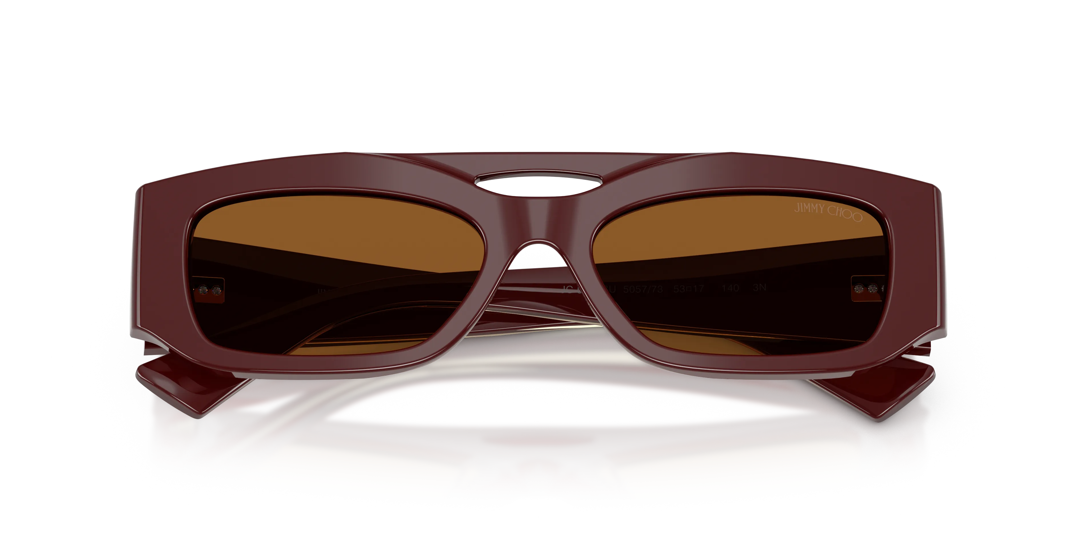 Jimmy Choo JC5070BU 505773 Occhiali da sole Acetato Rosso Marrone Squadrata Normale - immagine 2