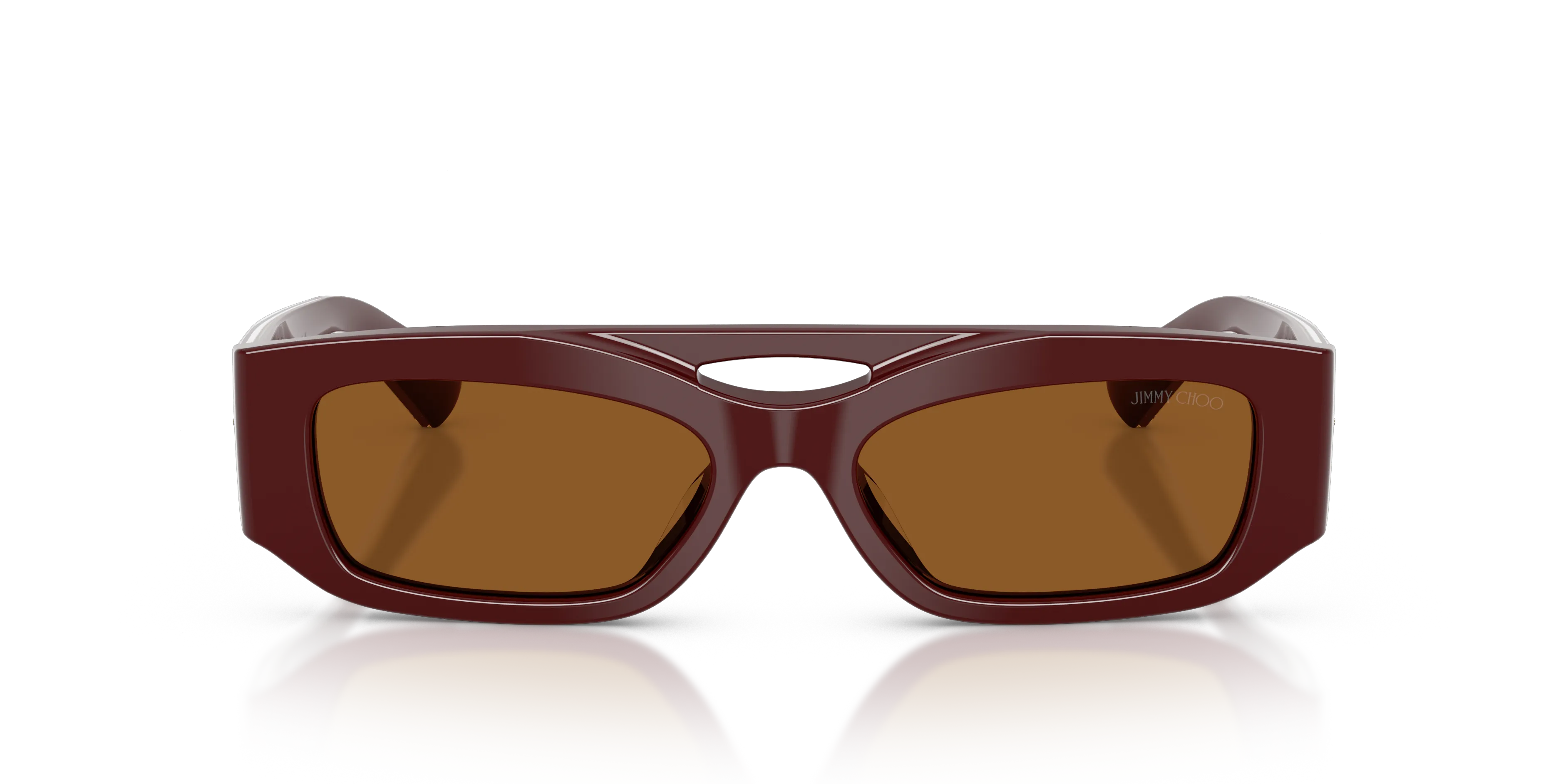Jimmy Choo JC5070BU 505773 Occhiali da sole Acetato Rosso Marrone Squadrata Normale - immagine 3