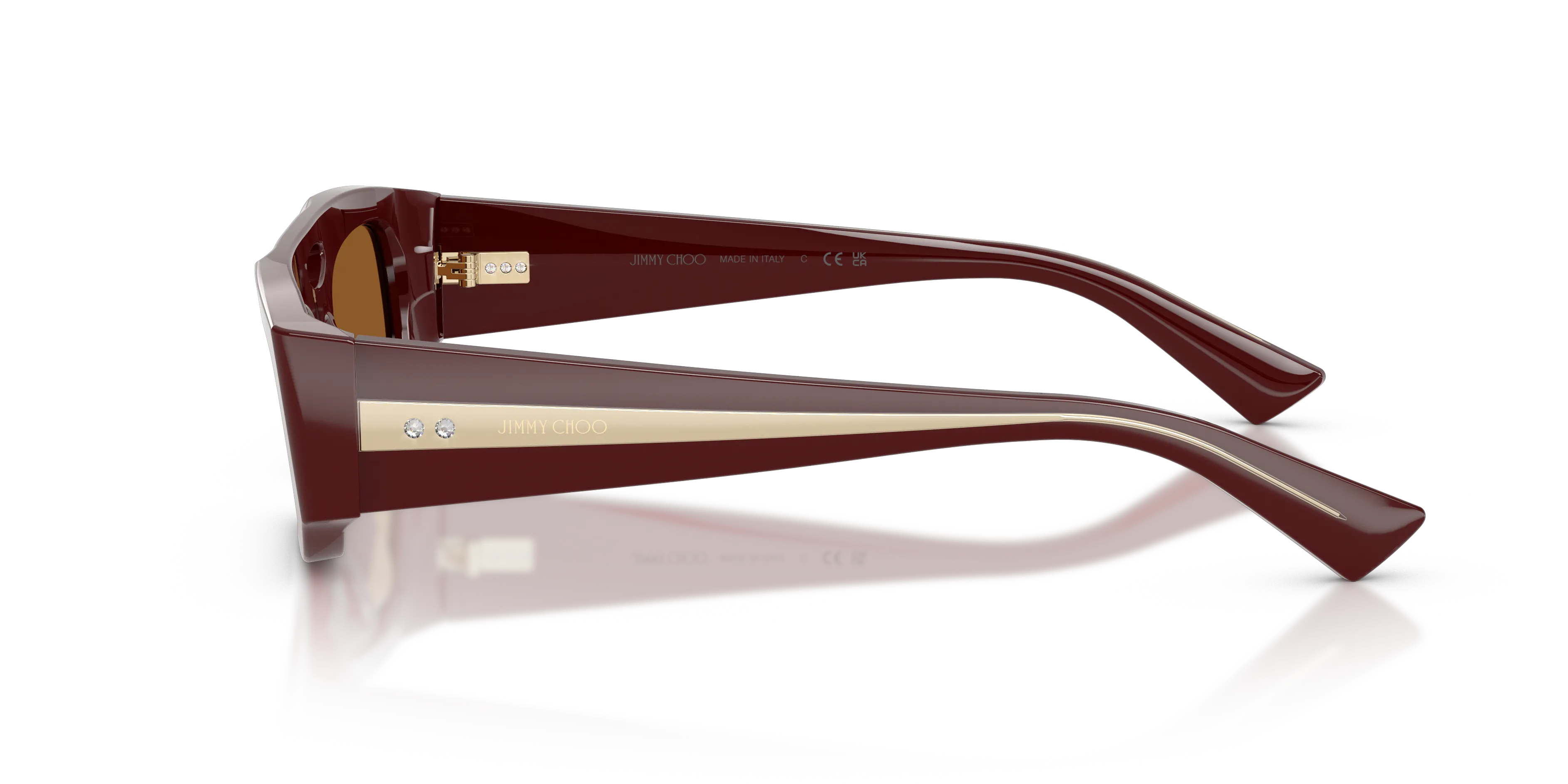Jimmy Choo JC5070BU 505773 Occhiali da sole Acetato Rosso Marrone Squadrata Normale - immagine 4