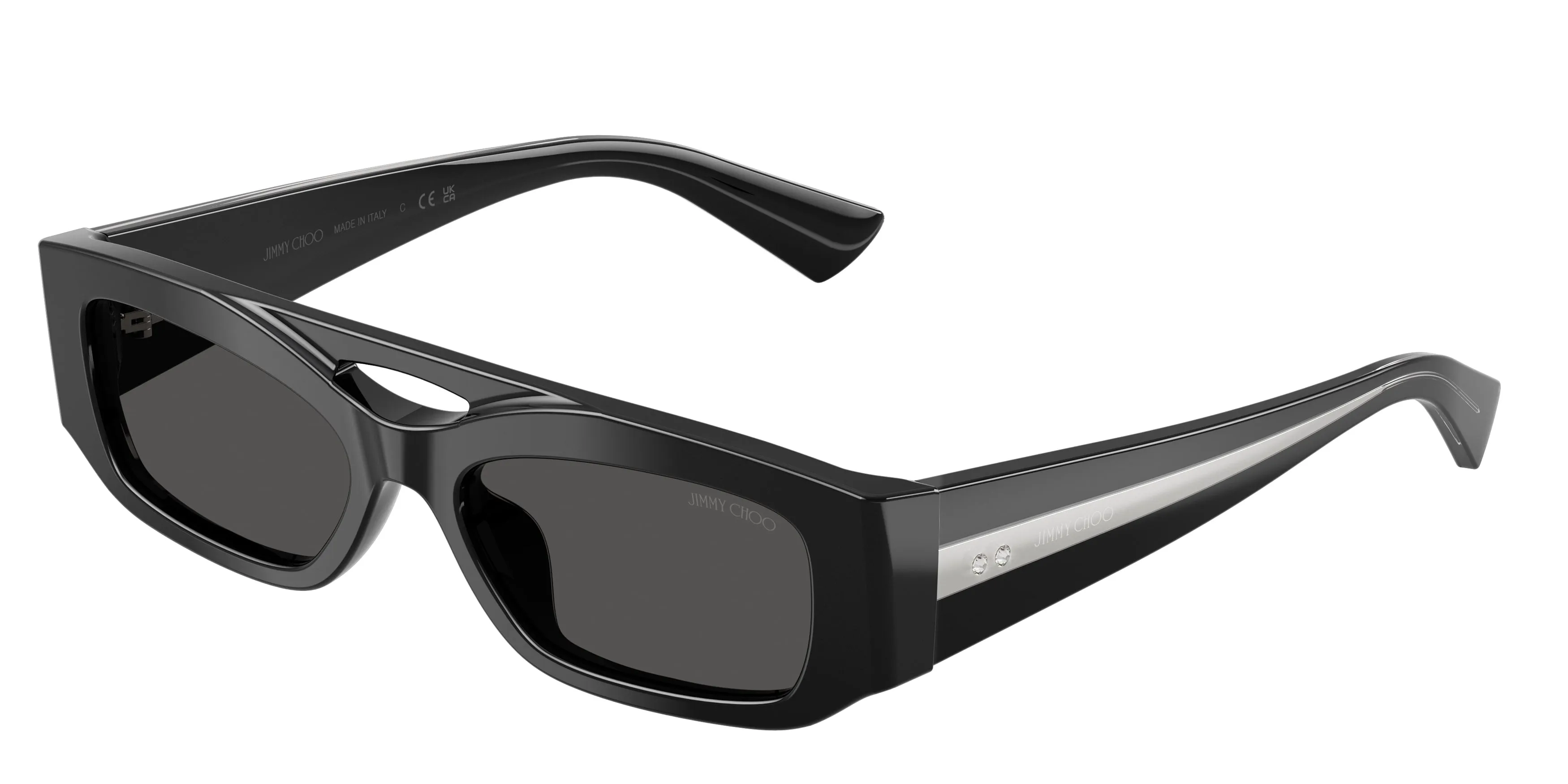 Jimmy Choo JC5070BU 500087 Occhiali da sole Acetato Nero Grigio Squadrata Normale - immagine 1