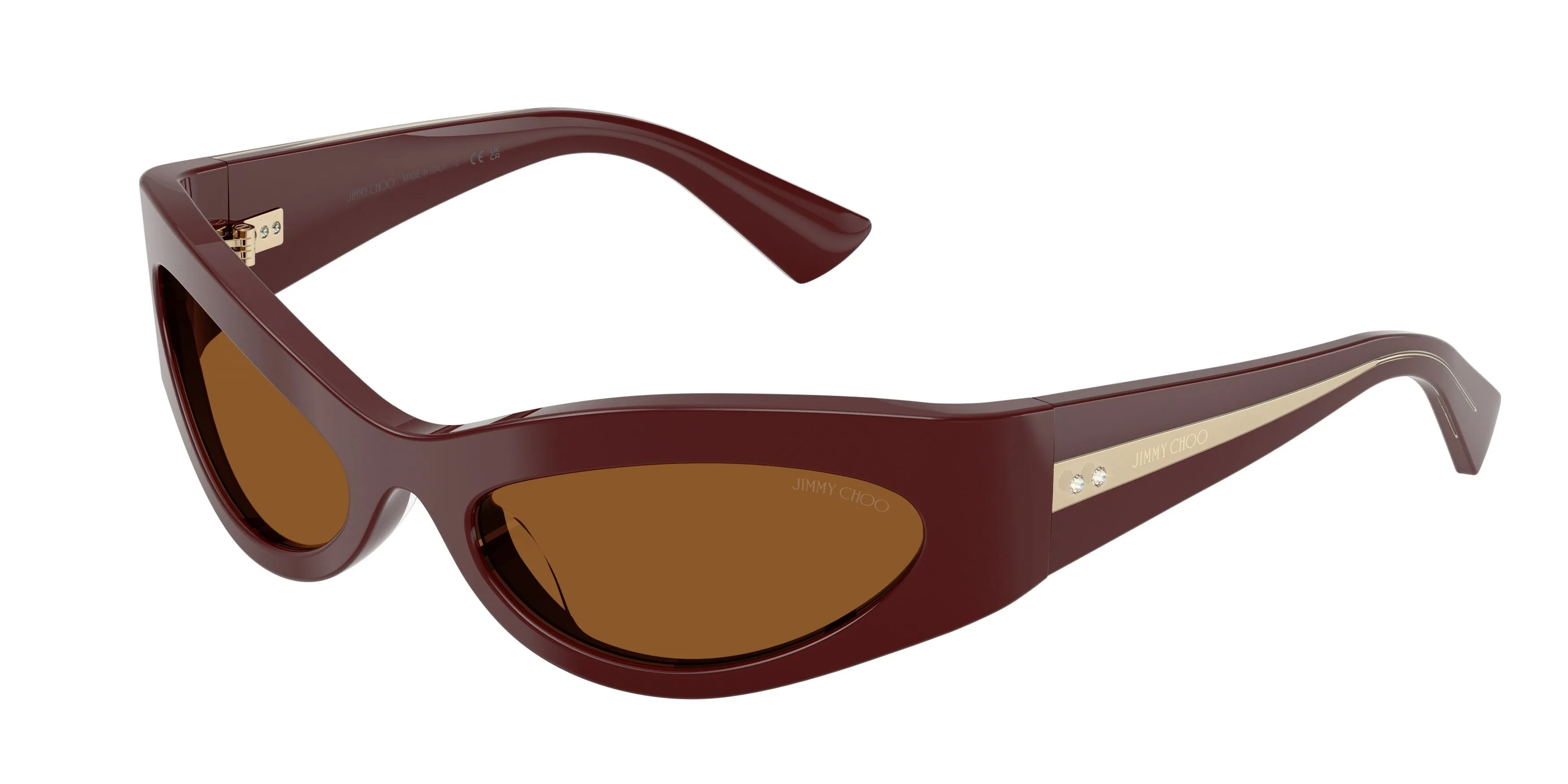 Jimmy Choo JC5069BU 505773 Occhiali da sole Acetato Rosso Marrone Cat Eye Normale - immagine 1