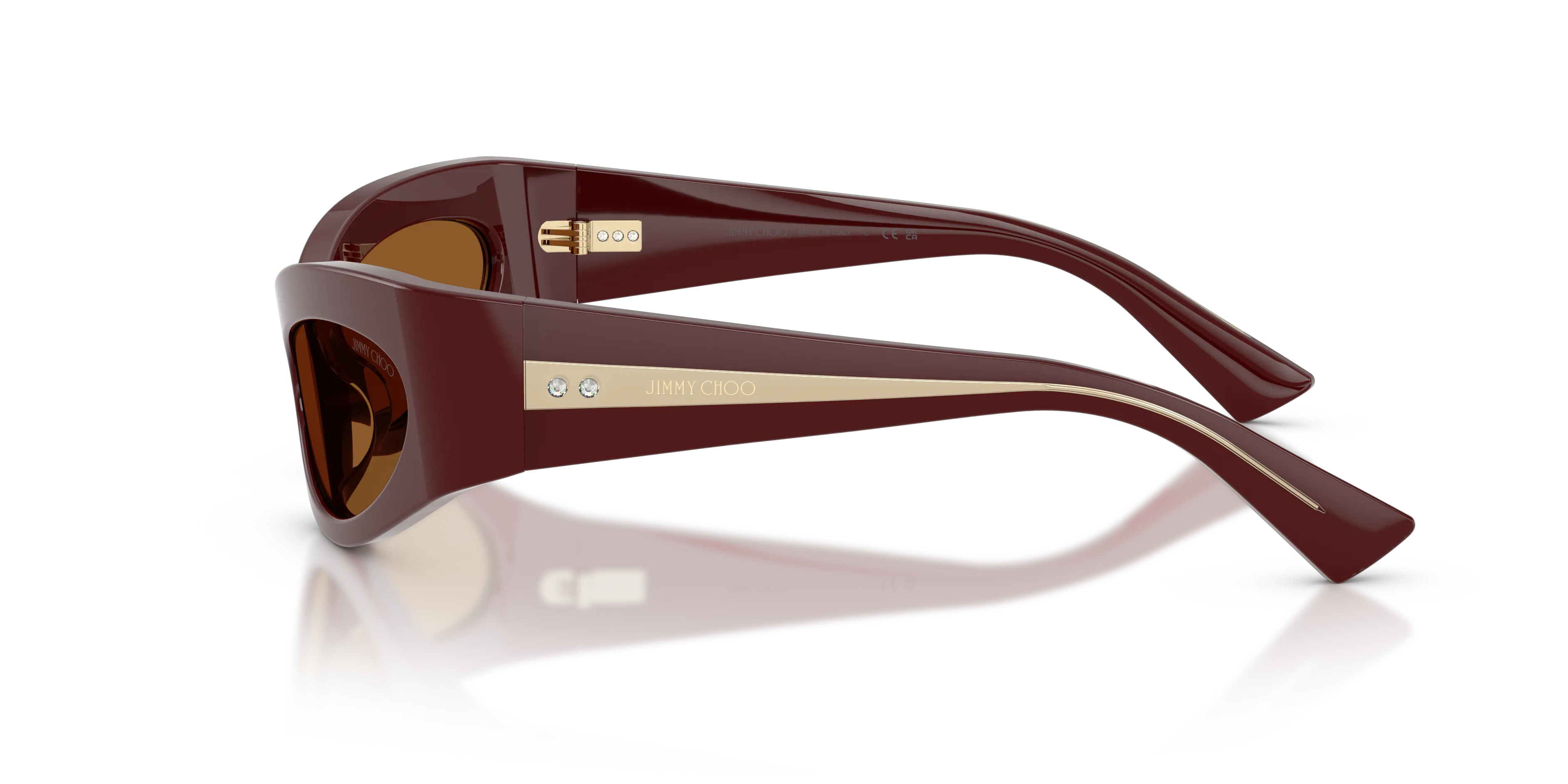Jimmy Choo JC5069BU 505773 Occhiali da sole Acetato Rosso Marrone Cat Eye Normale - immagine 4