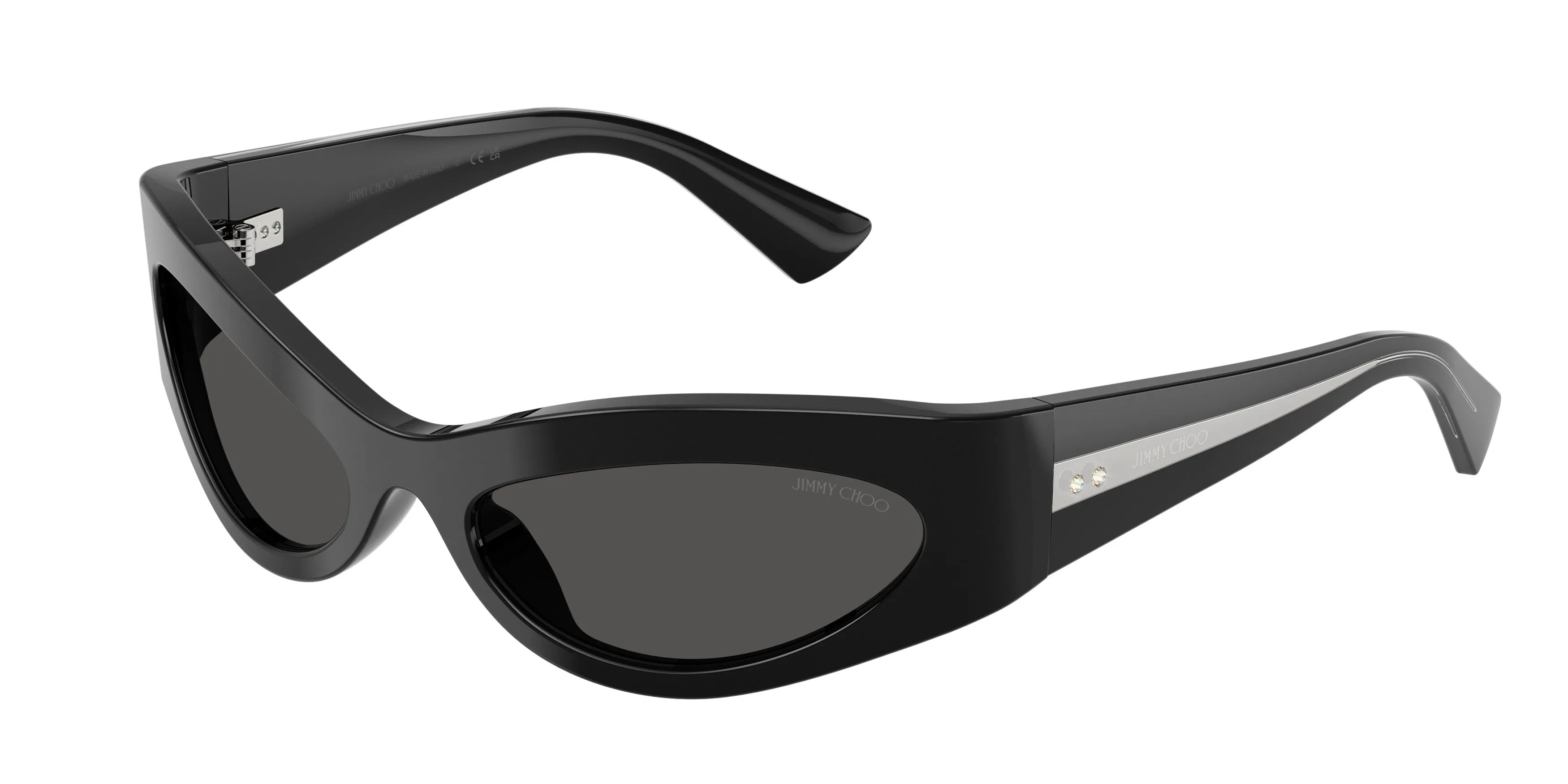 Jimmy Choo JC5069BU 500087 Occhiali da sole Acetato Nero Grigio Cat Eye Normale - immagine 1