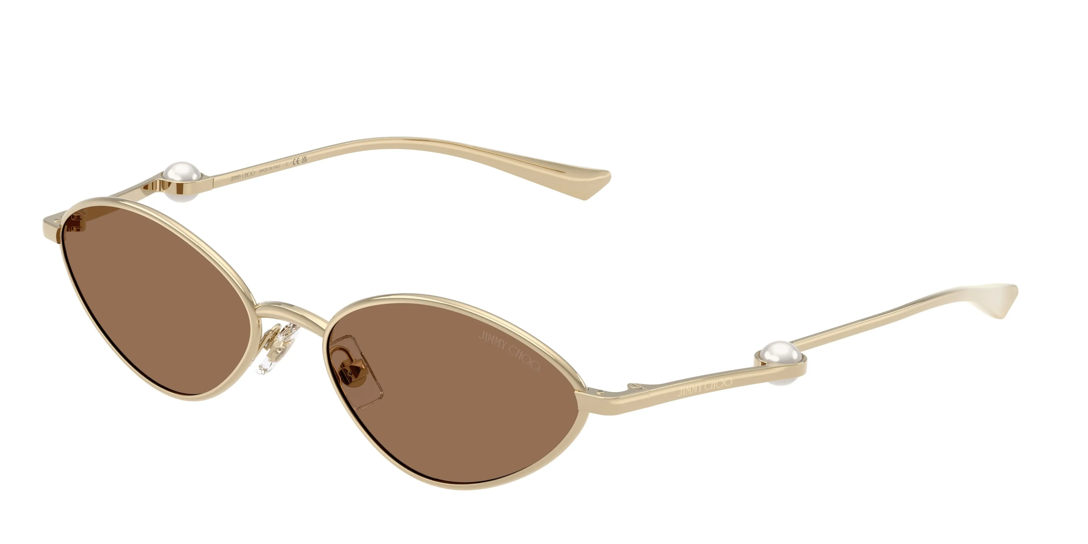 Jimmy Choo JC4033H 300673 Occhiali da sole Metallo Oro Marrone Geometrica Normale - immagine 1