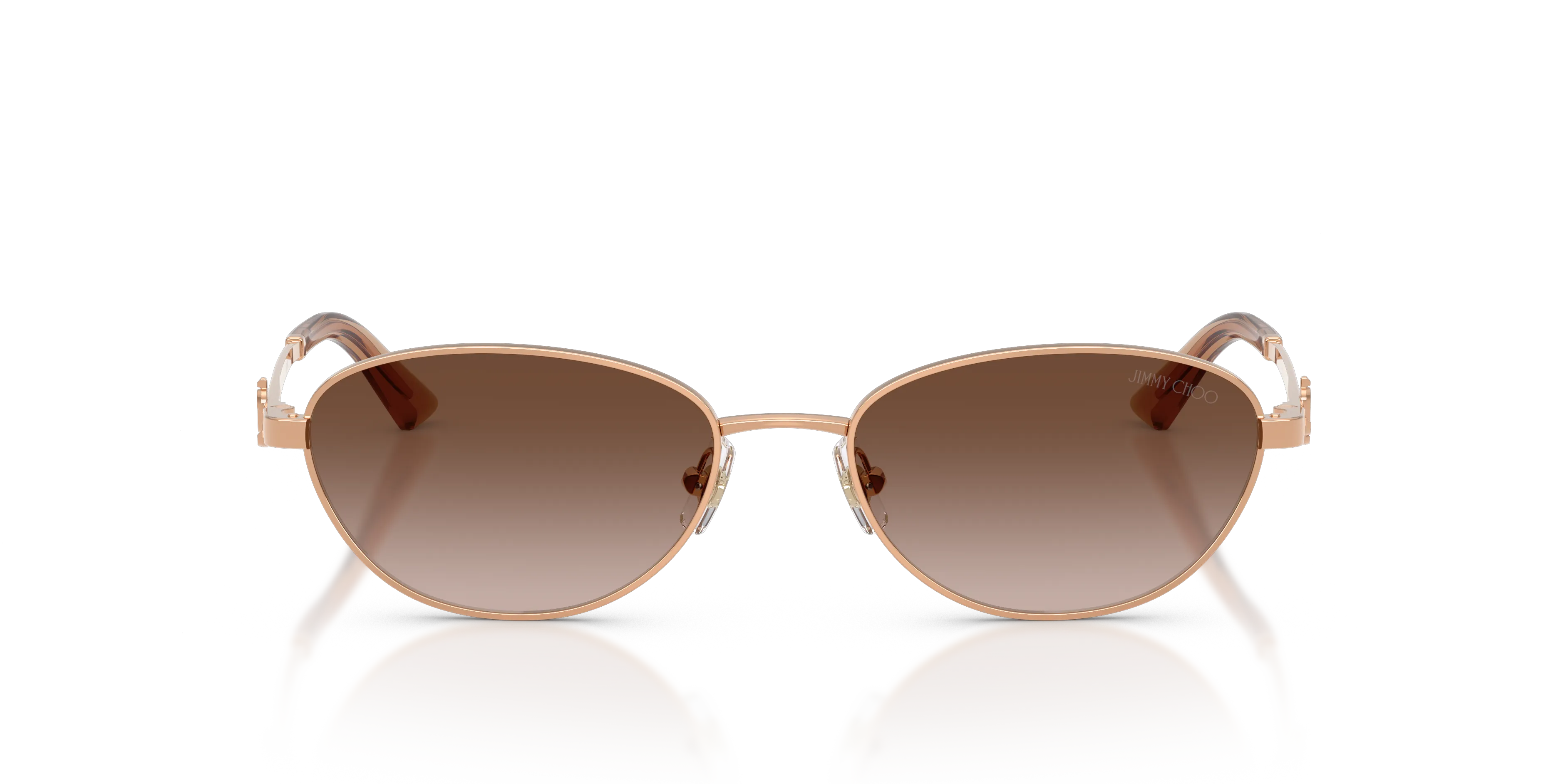Jimmy Choo JC4032BD 300813 Occhiali da sole Acciaio Oro Marrone Rotonda Normale Sfumato - immagine 3