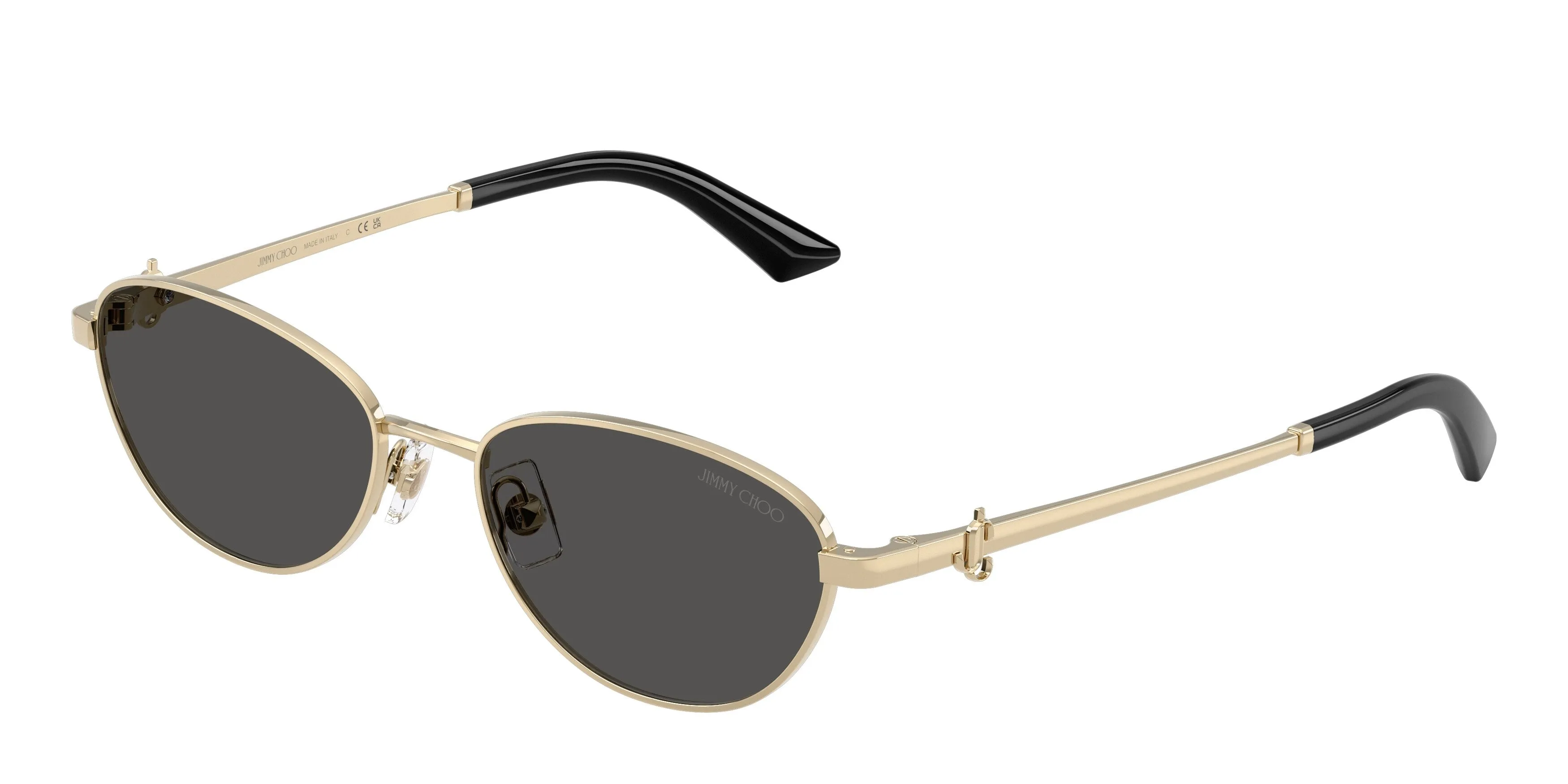 Jimmy Choo JC4032BD 300687 Occhiali da sole Acciaio Oro Grigio Rotonda Normale - immagine 1