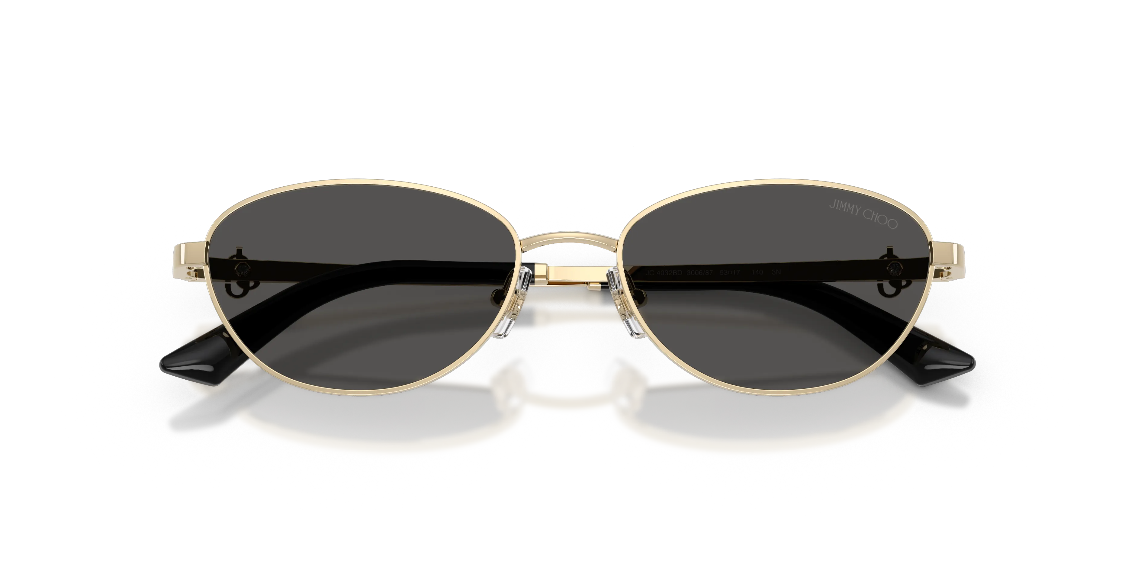 Jimmy Choo JC4032BD 300687 Occhiali da sole Acciaio Oro Grigio Rotonda Normale - immagine 2