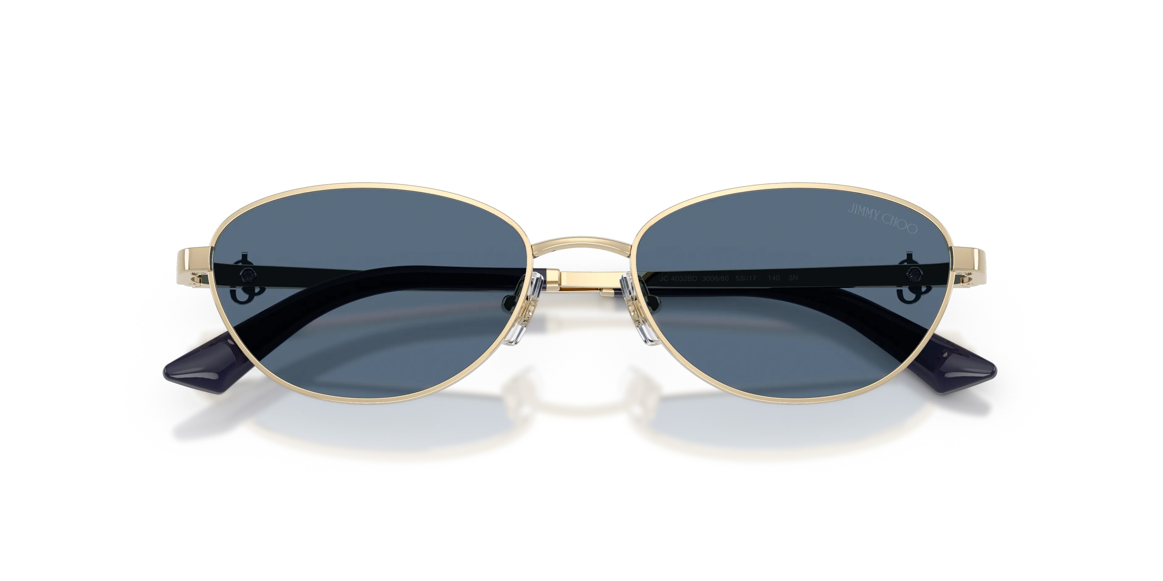 Jimmy Choo JC4032BD 300680 Occhiali da sole Acciaio Oro Blu Rotonda Normale - immagine 2
