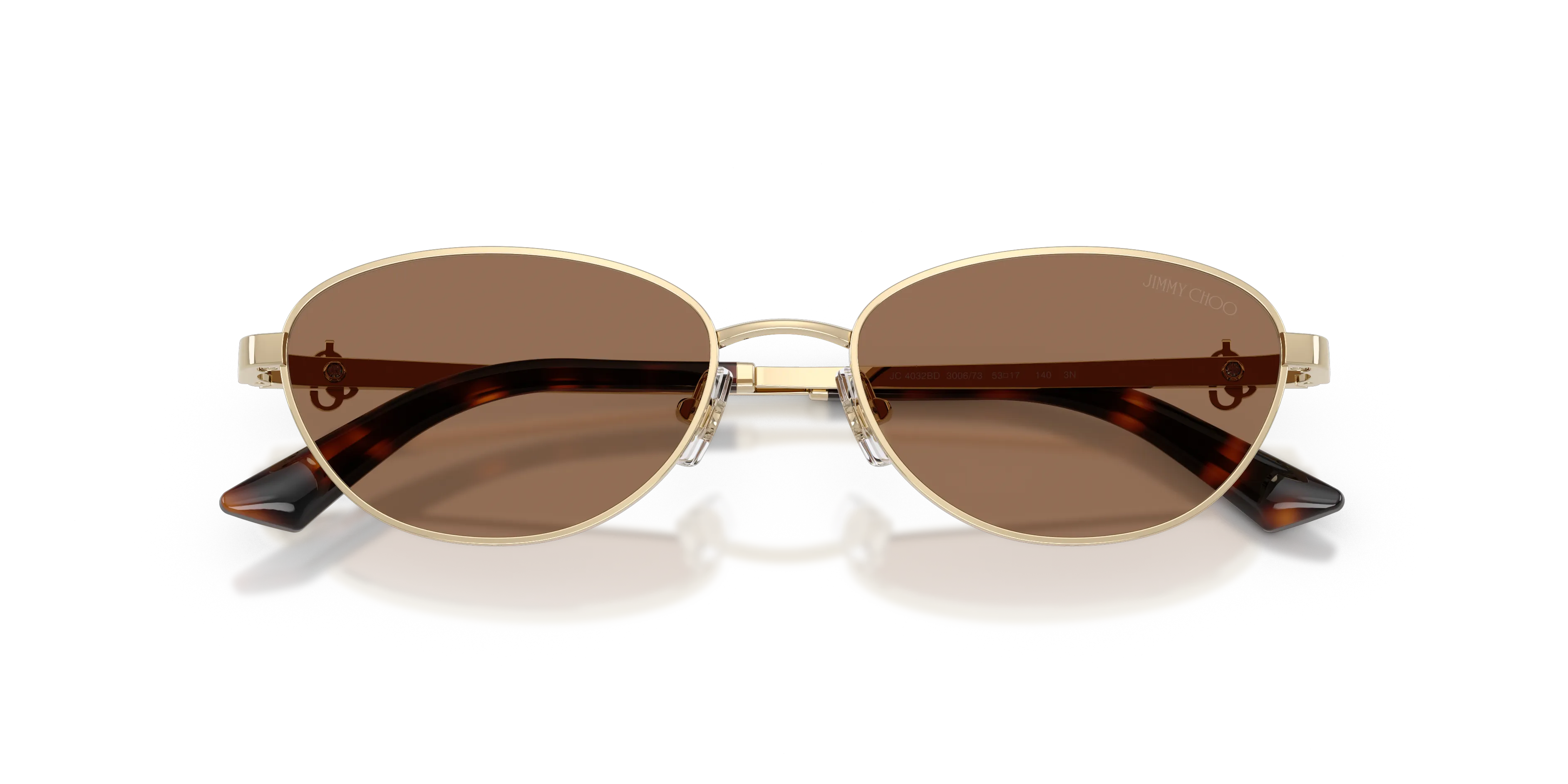 Jimmy Choo JC4032BD 300673 Occhiali da sole Acciaio Oro Marrone Rotonda Normale - immagine 2
