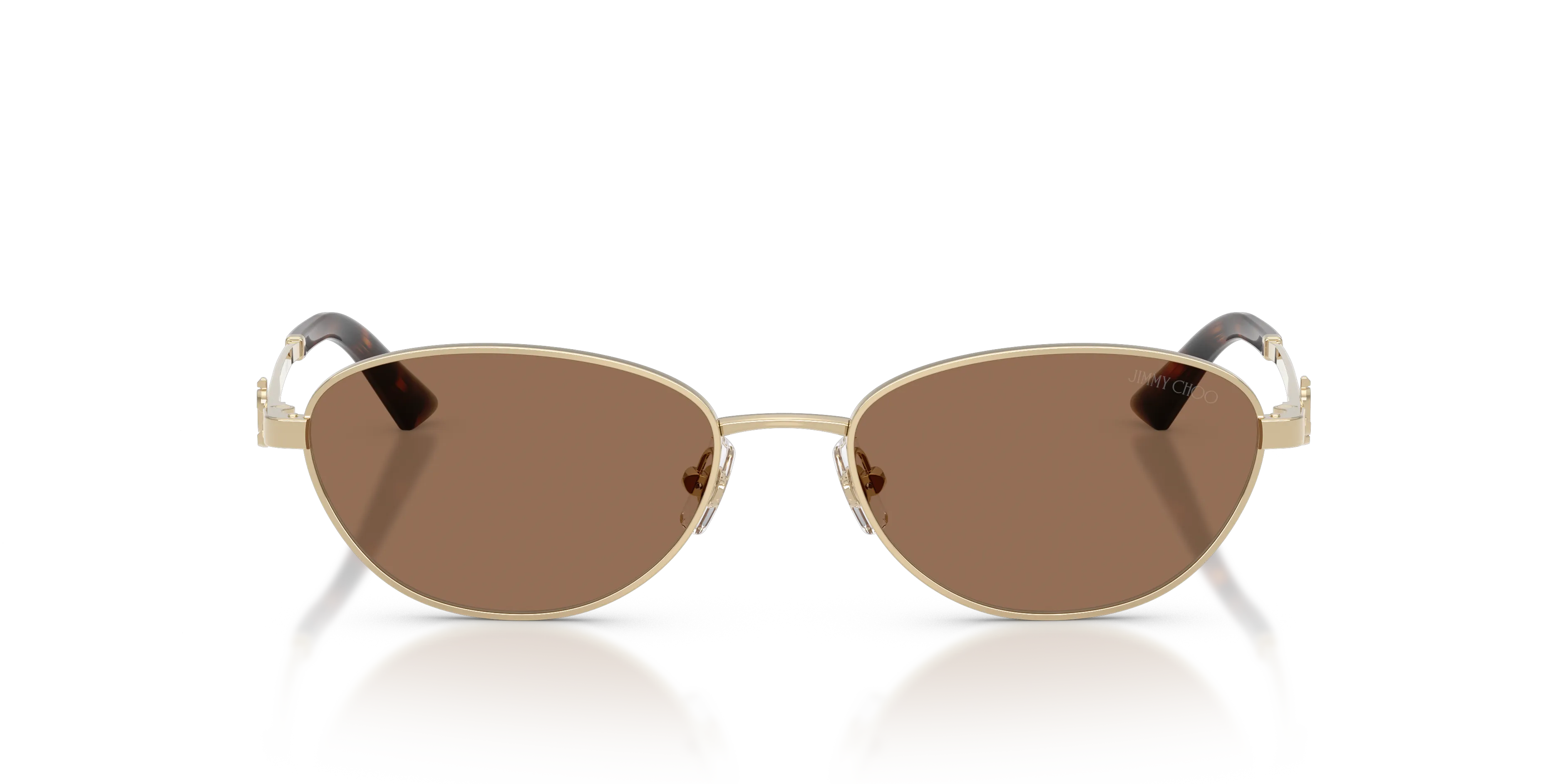 Jimmy Choo JC4032BD 300673 Occhiali da sole Acciaio Oro Marrone Rotonda Normale - immagine 3