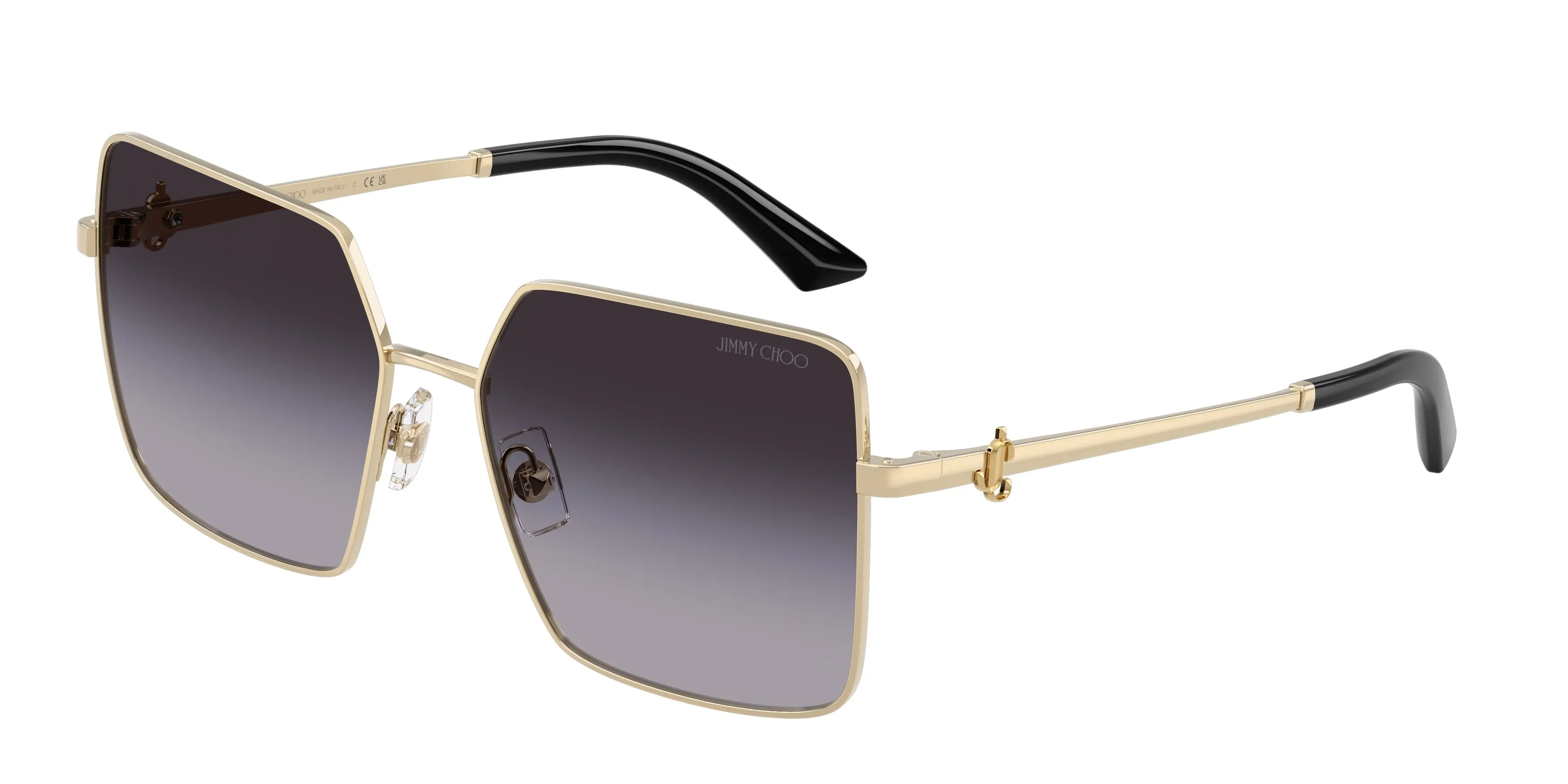 Jimmy Choo JC4031B 30068G Occhiali da sole Acciaio Oro Grigio Squadrata Normale Sfumato - immagine 1