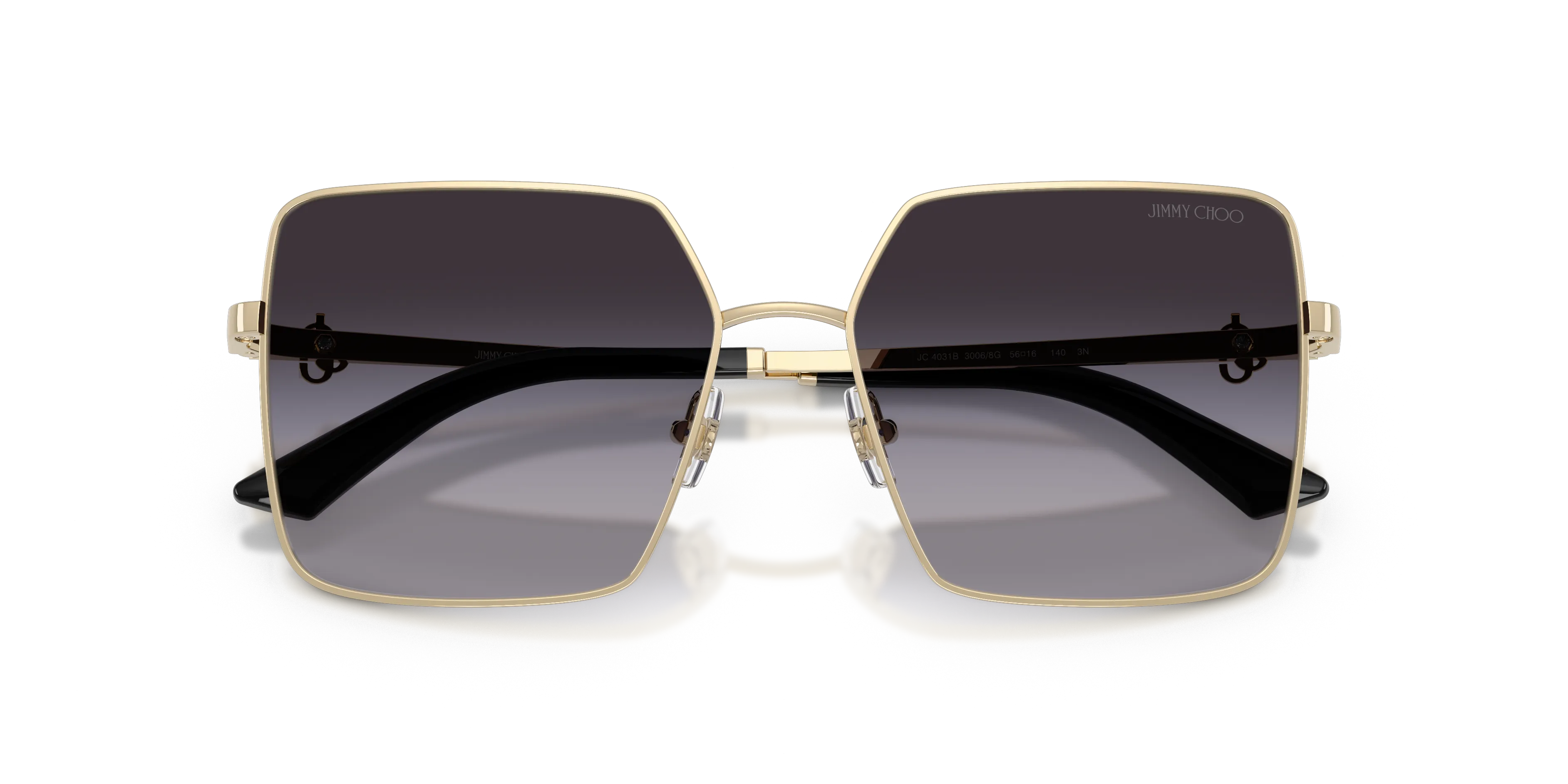 Jimmy Choo JC4031B 30068G Occhiali da sole Acciaio Oro Grigio Squadrata Normale Sfumato - immagine 2