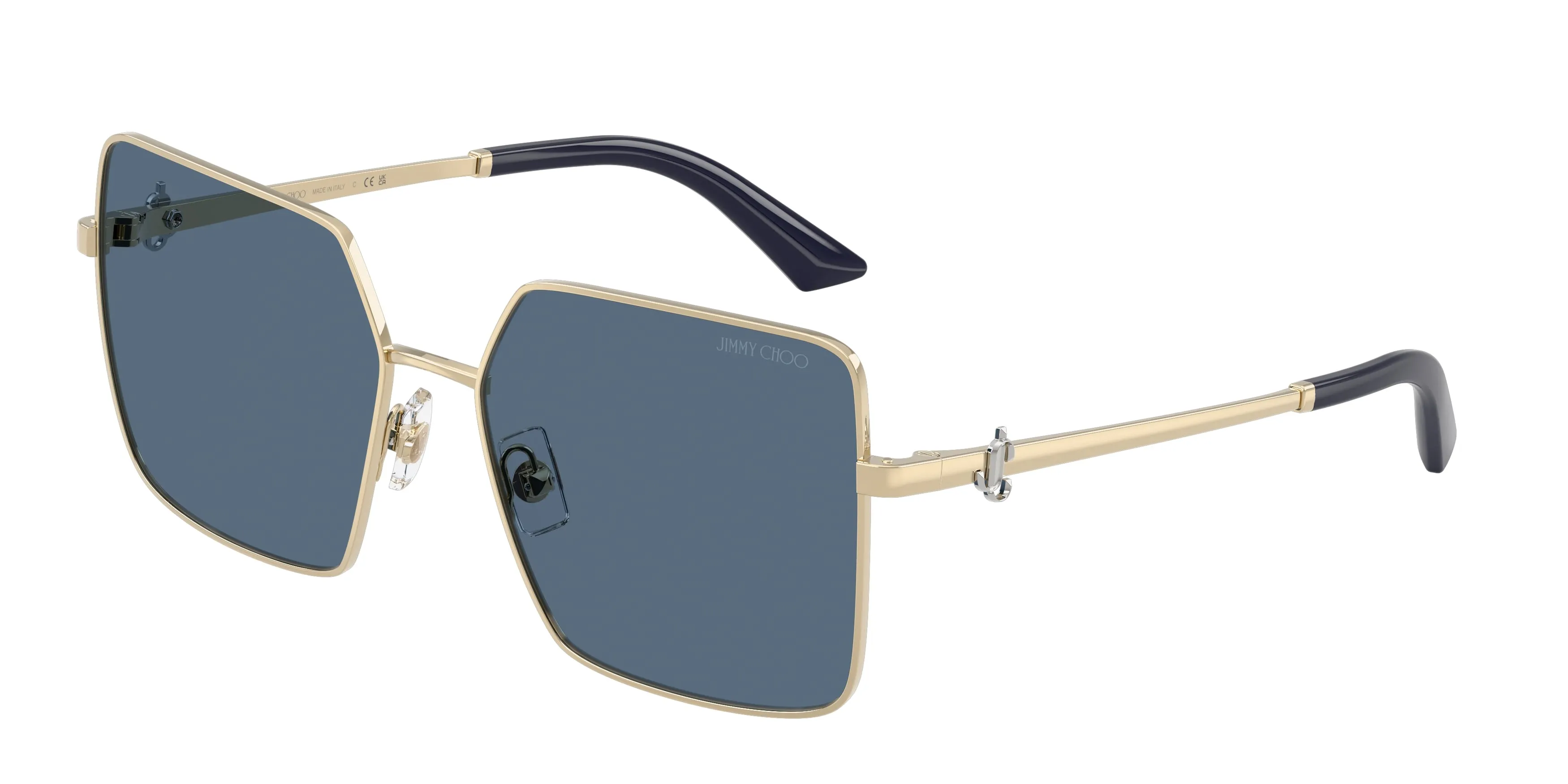 Jimmy Choo JC4031B 300680 Occhiali da sole Acciaio Oro Blu Squadrata Normale - immagine 1