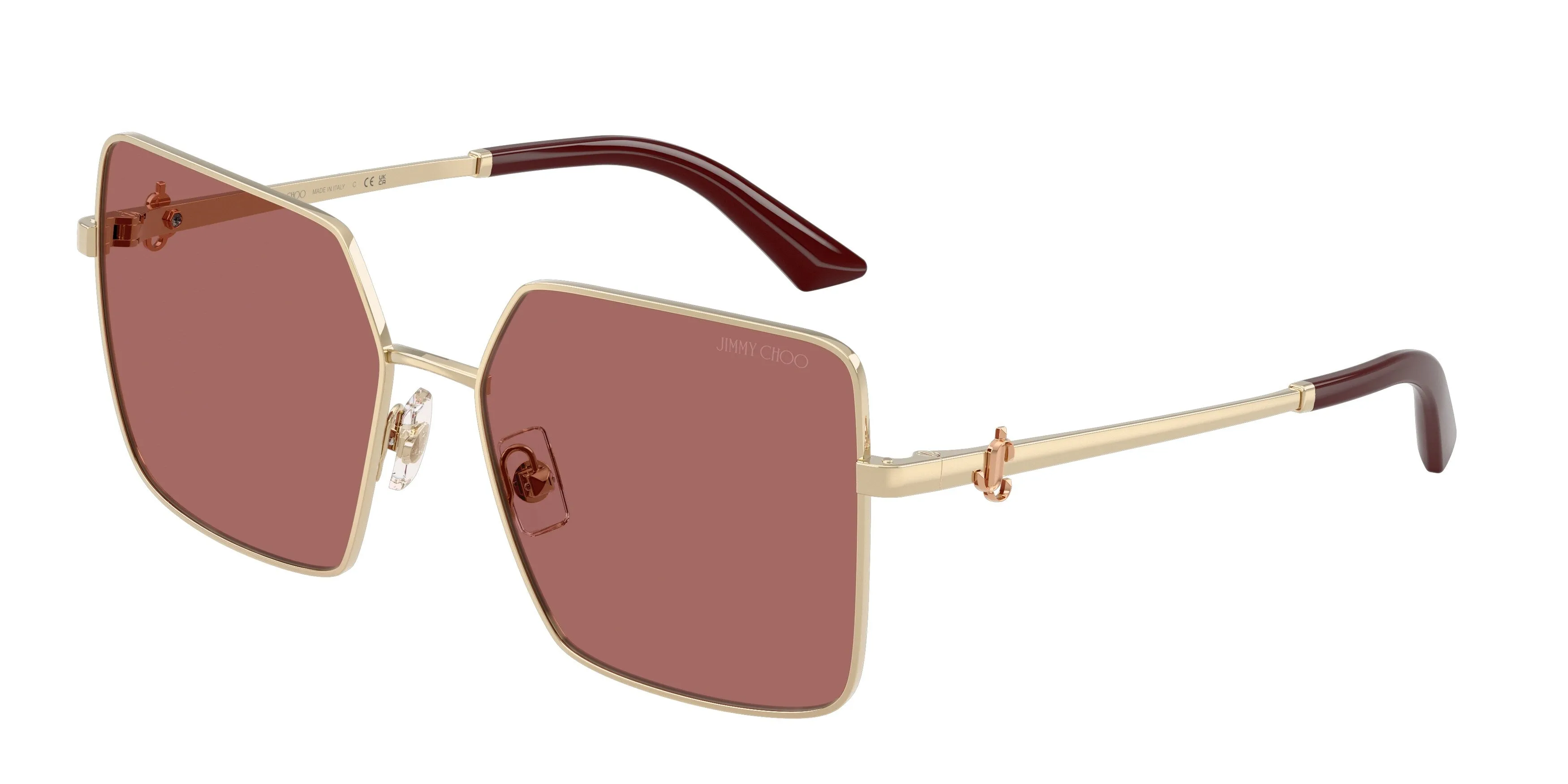 Jimmy Choo JC4031B 300669 Occhiali da sole Acciaio Oro Viola Squadrata Normale - immagine 1