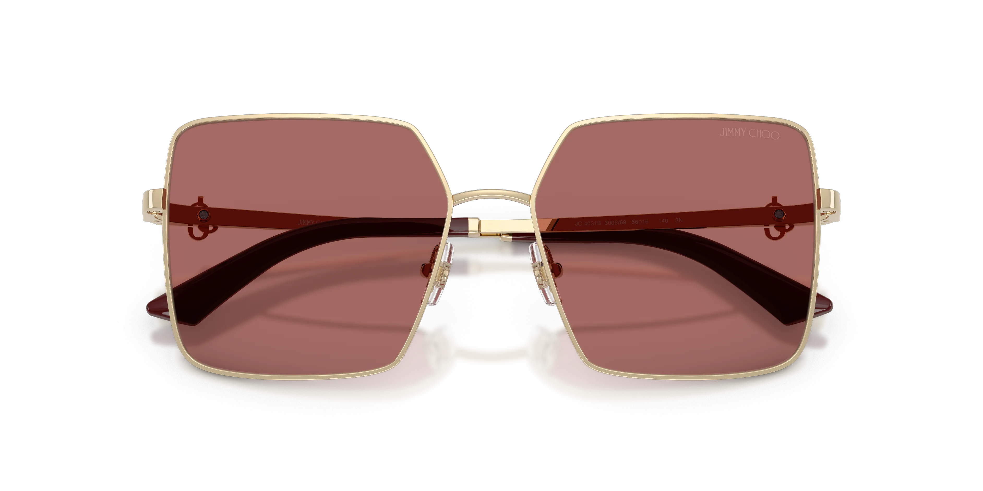 Jimmy Choo JC4031B 300669 Occhiali da sole Acciaio Oro Viola Squadrata Normale - immagine 2