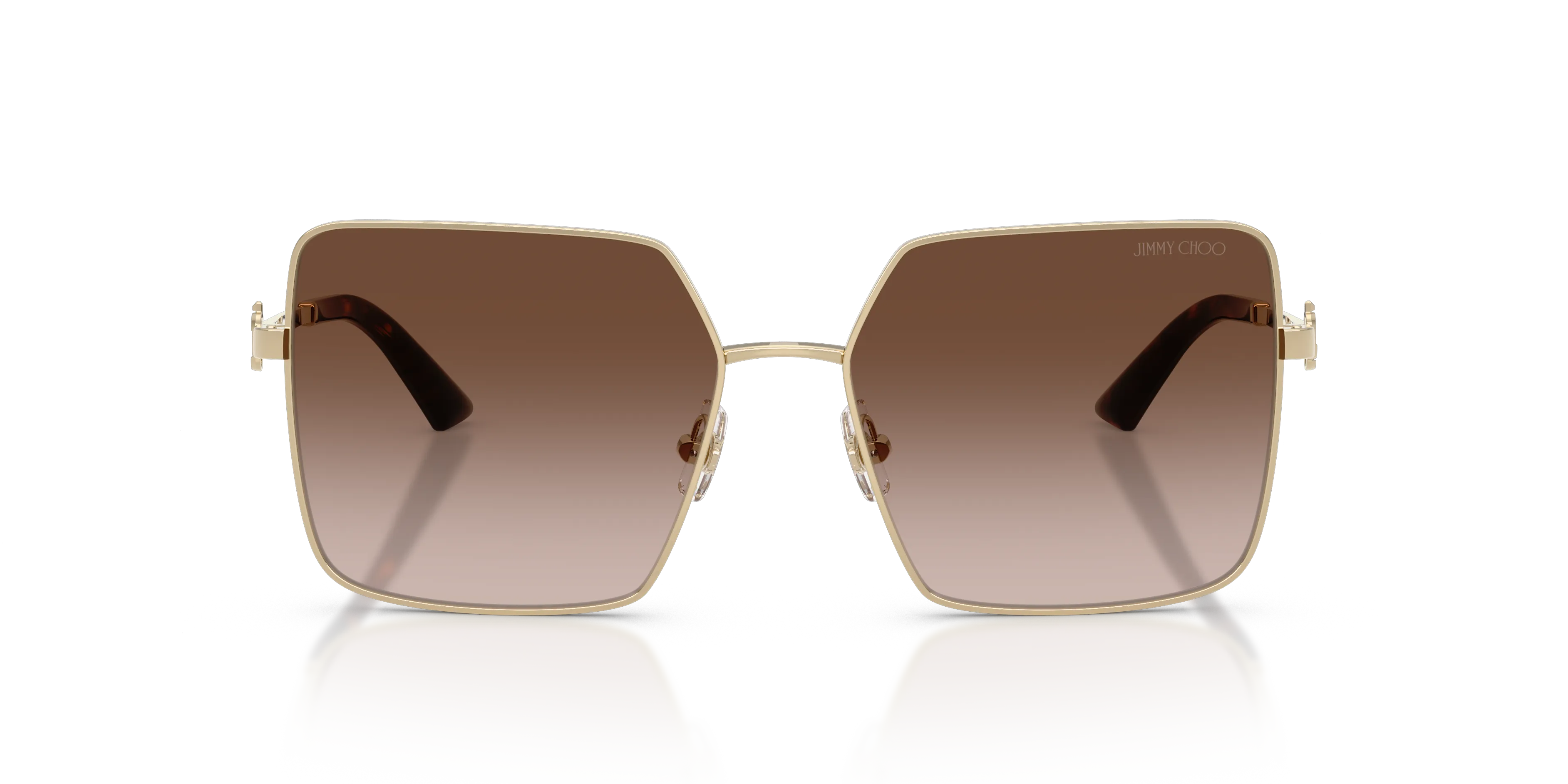 Jimmy Choo JC4031B 300613 Occhiali da sole Acciaio Oro Marrone Squadrata Normale Sfumato - immagine 3