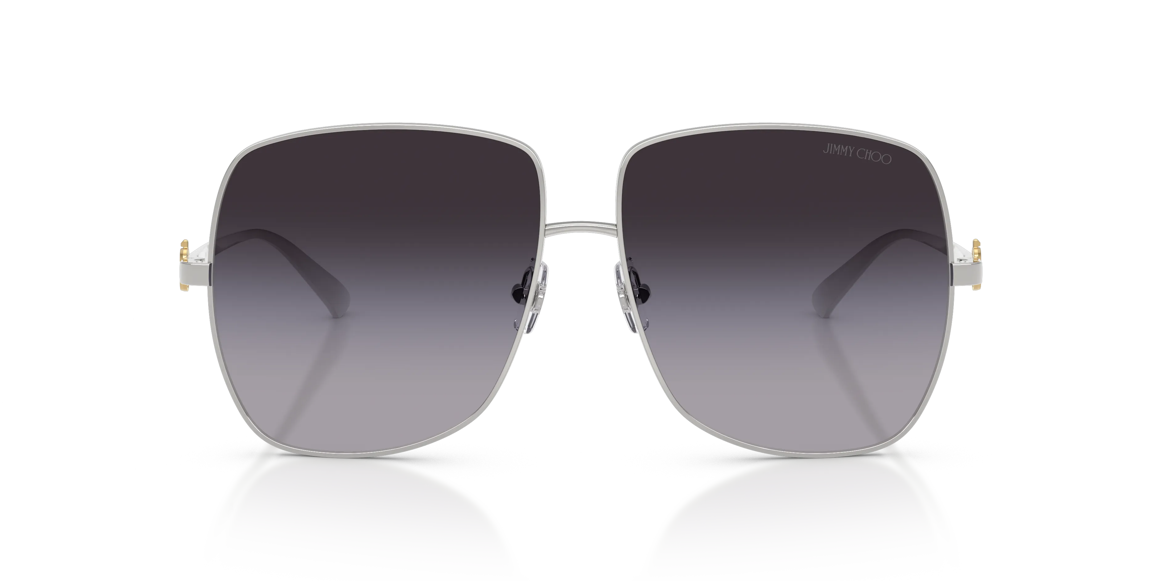 Jimmy Choo JC4030B 30028G Occhiali da sole Metallo Argento Grigio Squadrata Normale Sfumato - immagine 3