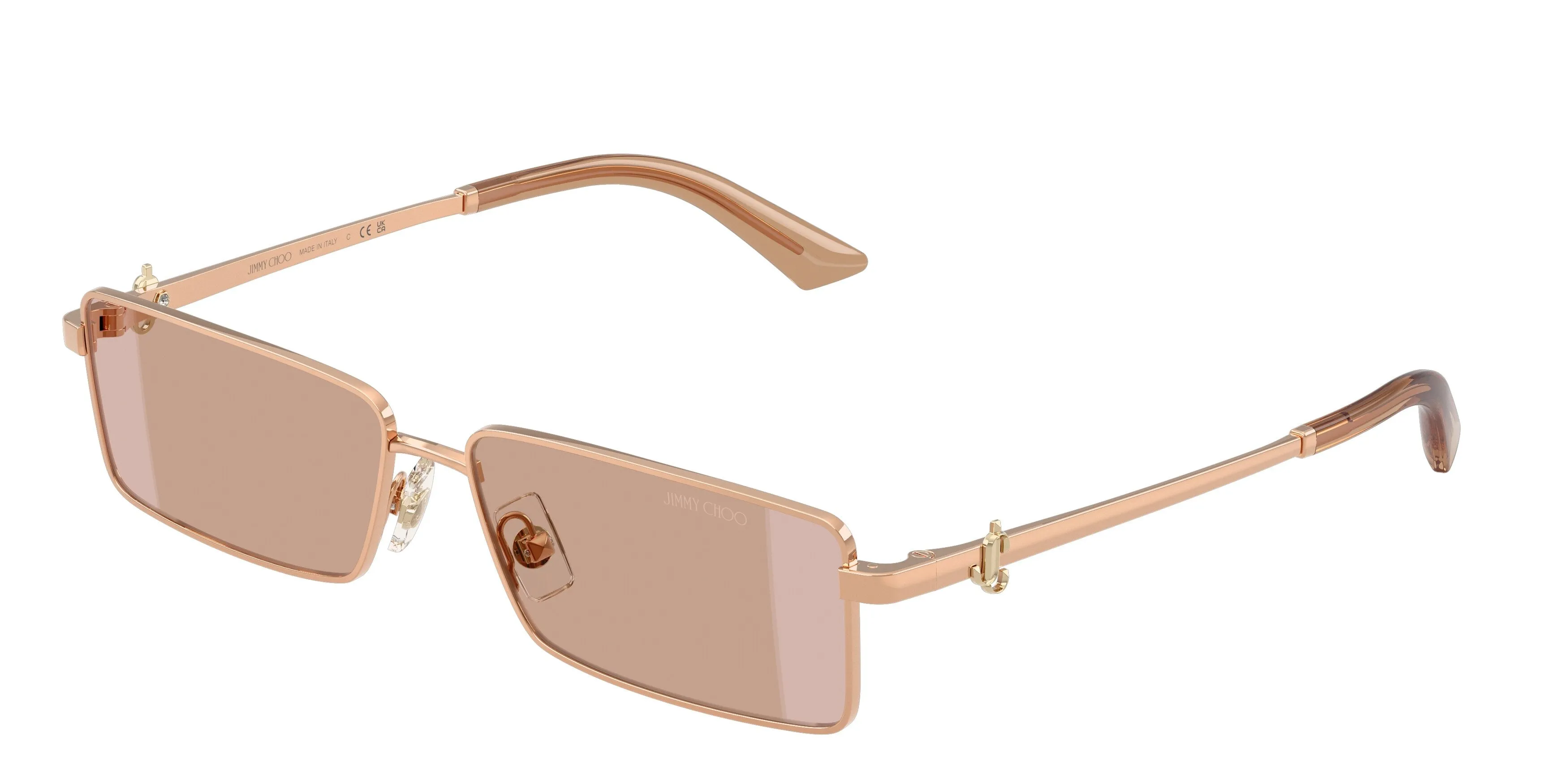 Jimmy Choo JC4029B 300813 Occhiali da sole Metallo Oro Marrone Squadrata Normale Sfumato - immagine 1