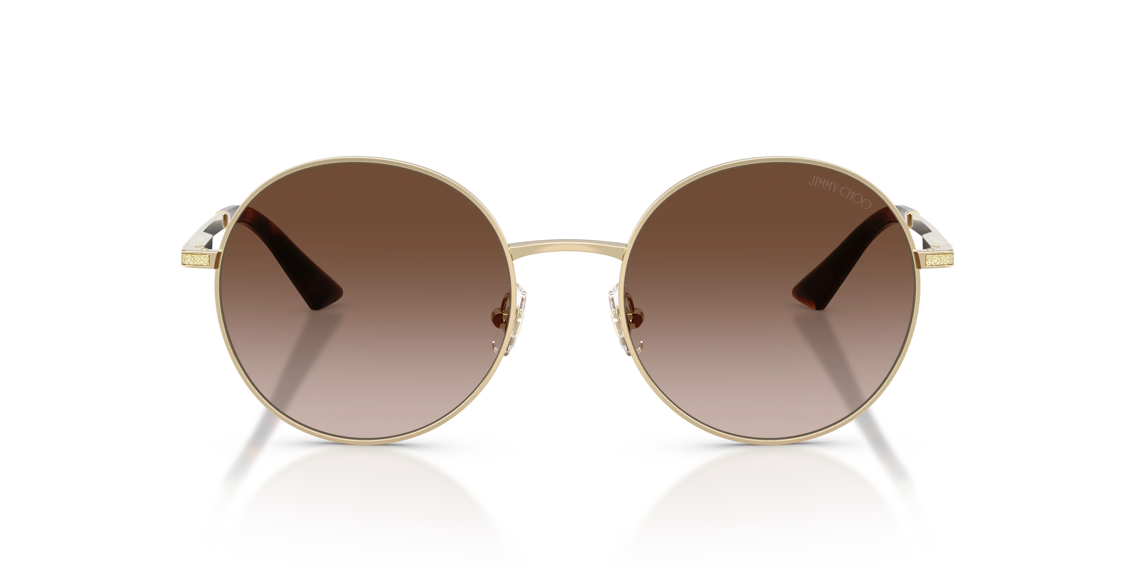 Jimmy Choo JC4028J 300613 Occhiali da sole Metallo Oro Marrone Rotonda Normale Sfumato - immagine 3