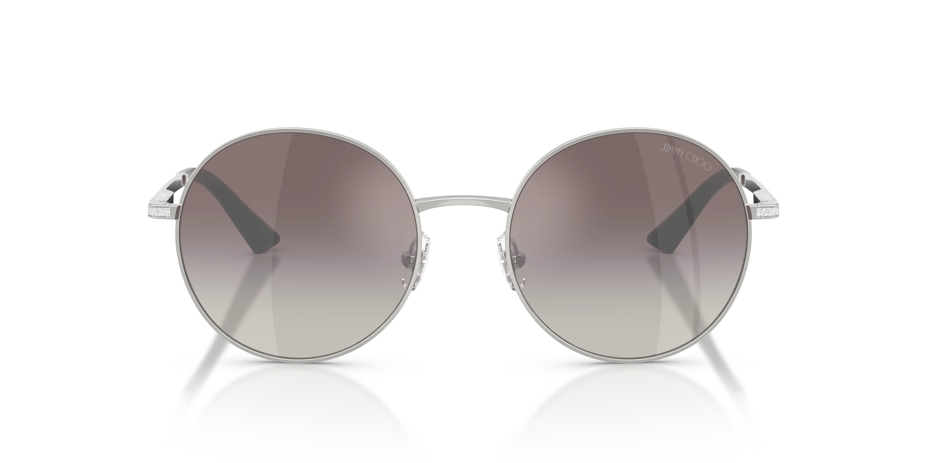 Jimmy Choo JC4028J 30026I Occhiali da sole Metallo Argento Grigio Rotonda Specchiate Sfumato - immagine 3