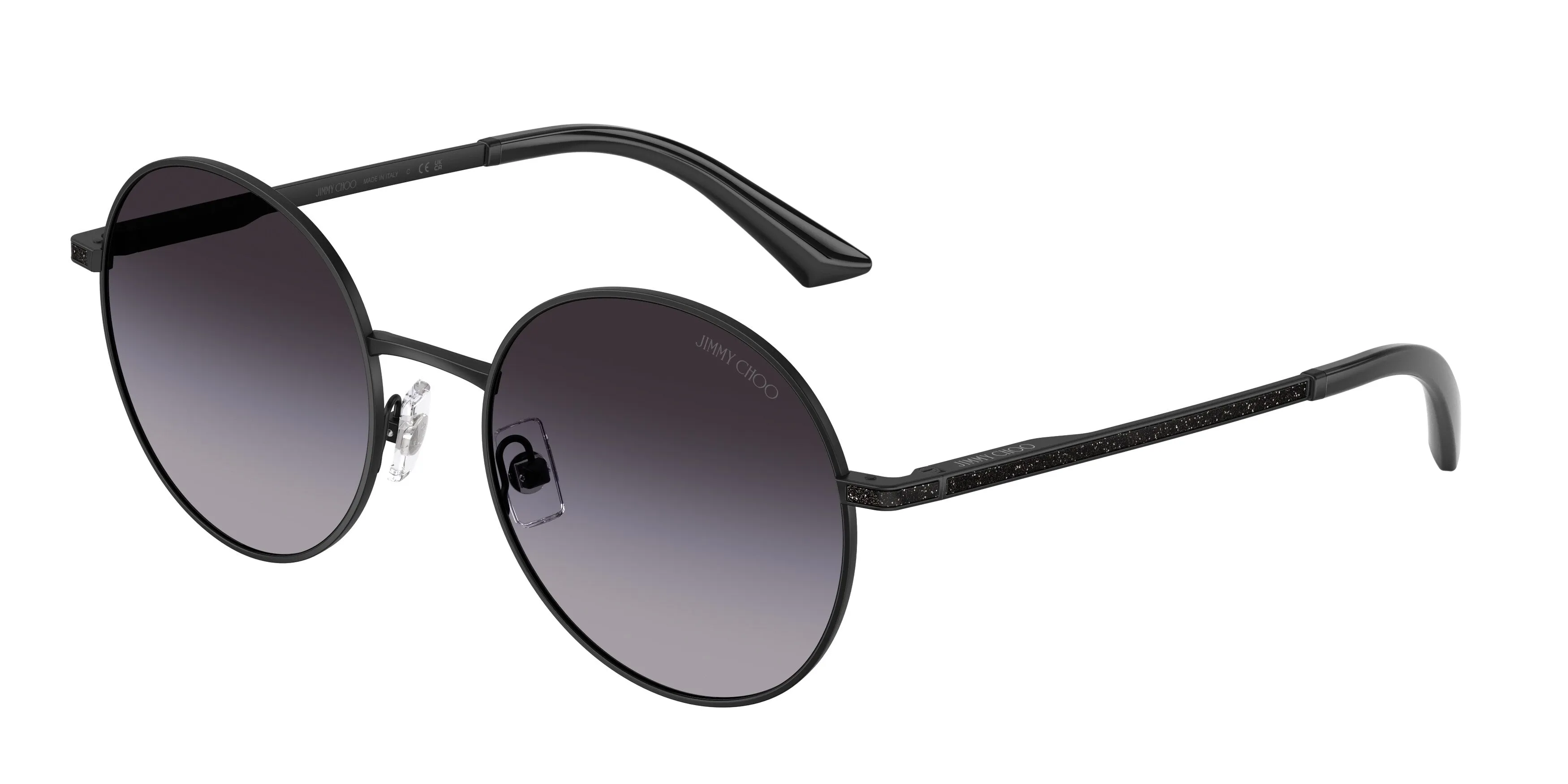 Jimmy Choo JC4028J 30018G Occhiali da sole Metallo Nero Grigio Rotonda Normale Sfumato - immagine 1