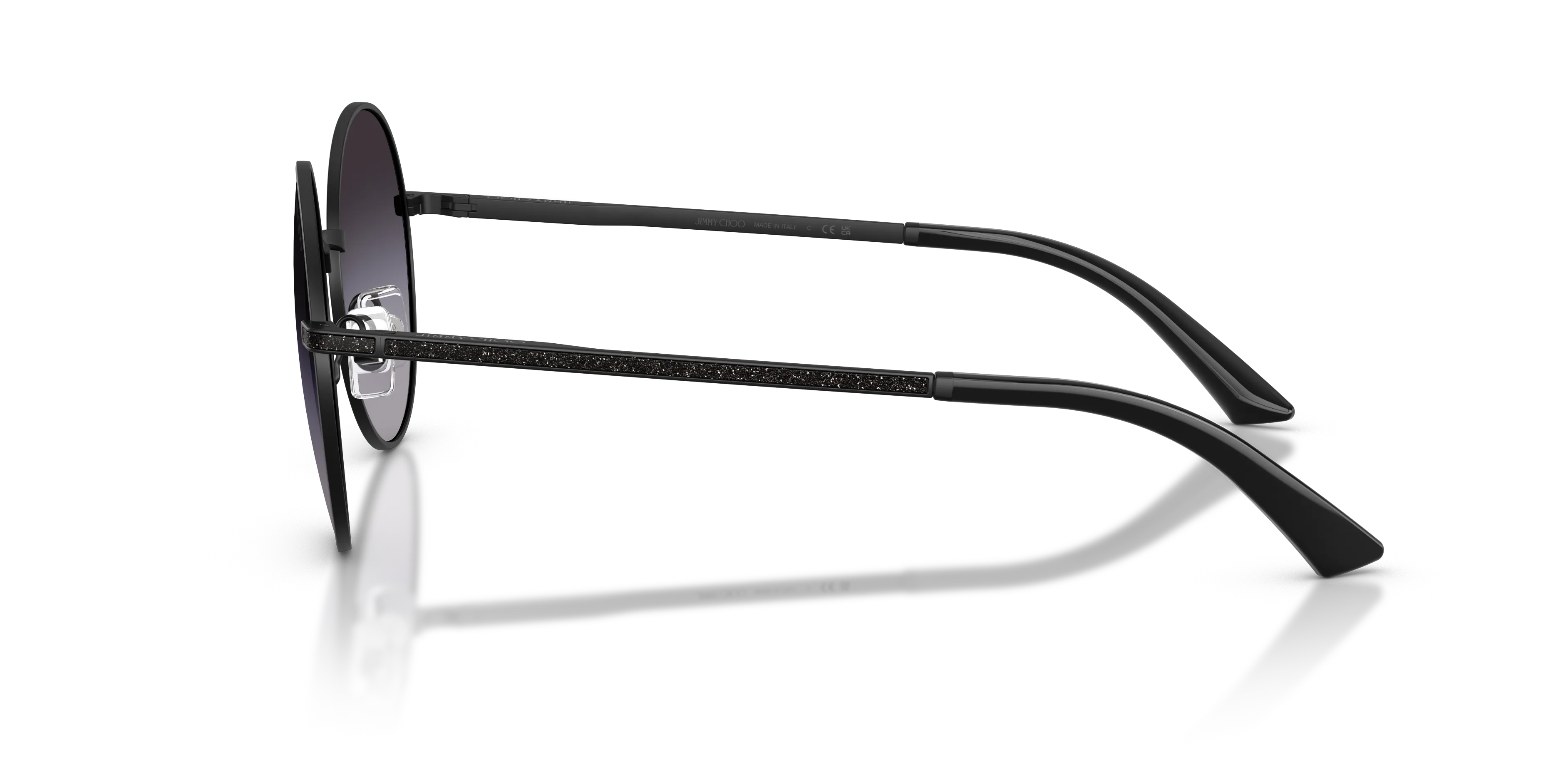 Jimmy Choo JC4028J 30018G Occhiali da sole Metallo Nero Grigio Rotonda Normale Sfumato - immagine 4