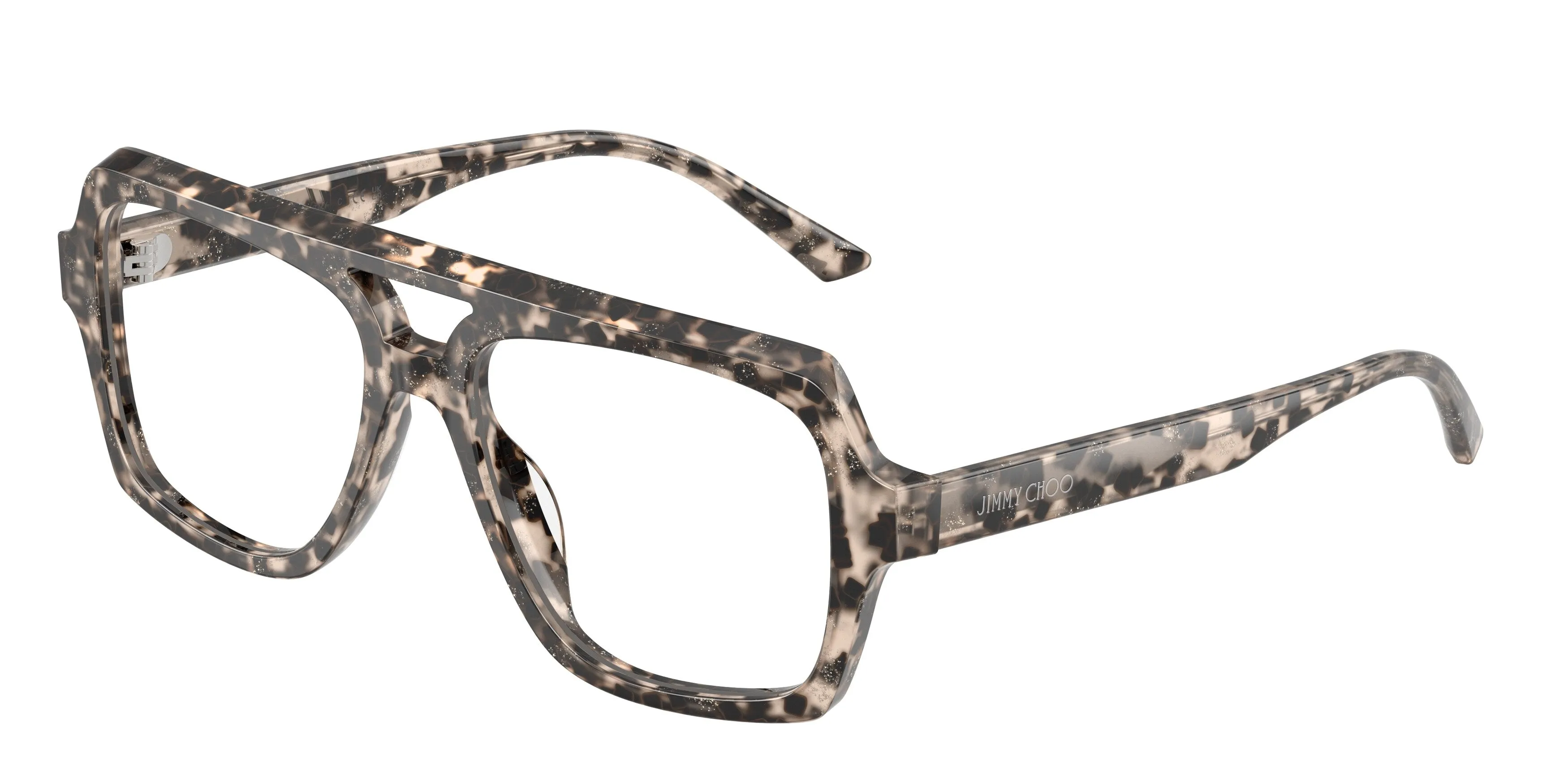 Jimmy Choo JC3071U 5115 Montature da vista Acetato Grigio Trasparente Pilot Normale - immagine 1
