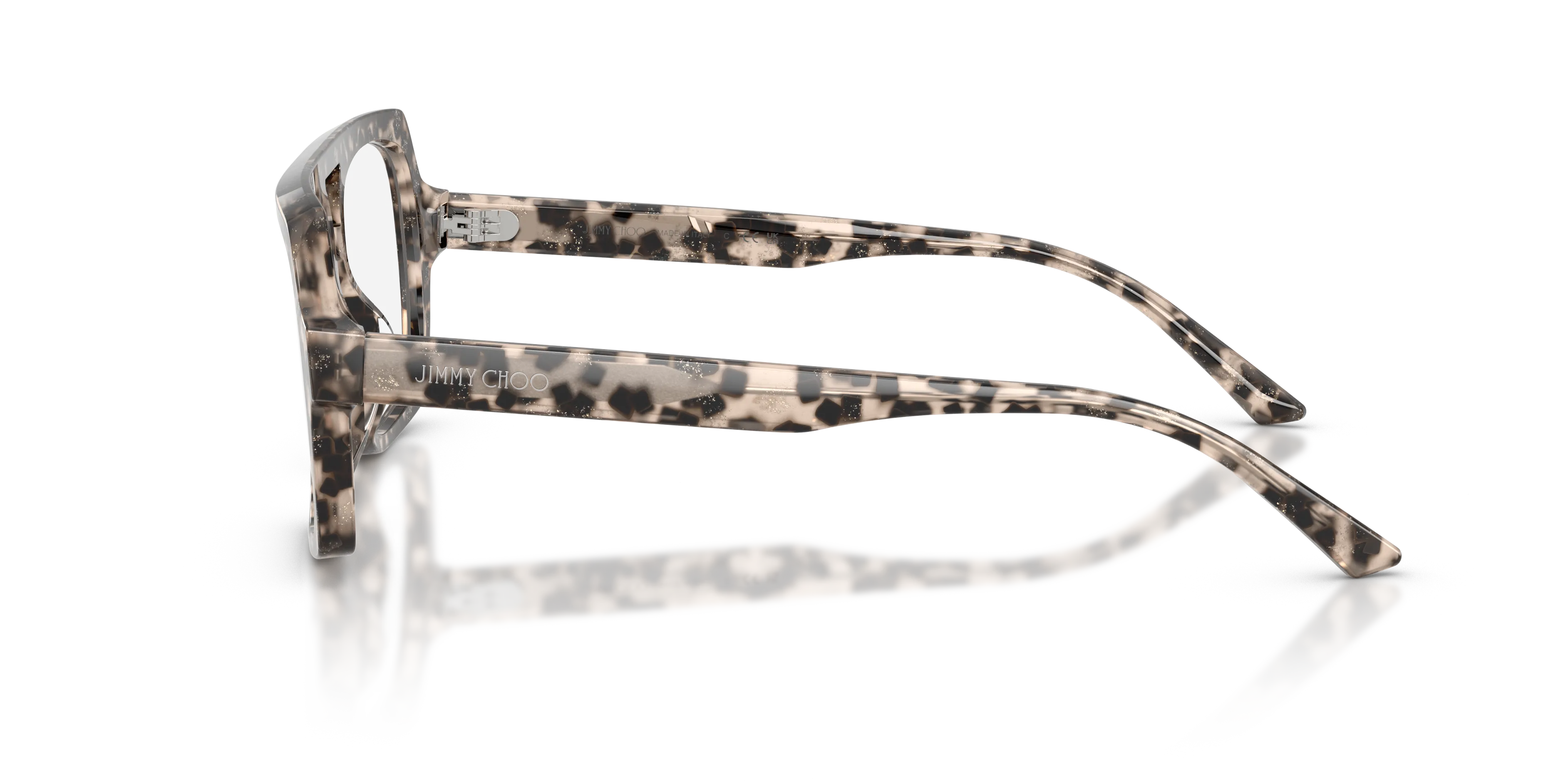 Jimmy Choo JC3071U 5115 Montature da vista Acetato Grigio Trasparente Pilot Normale - immagine 4