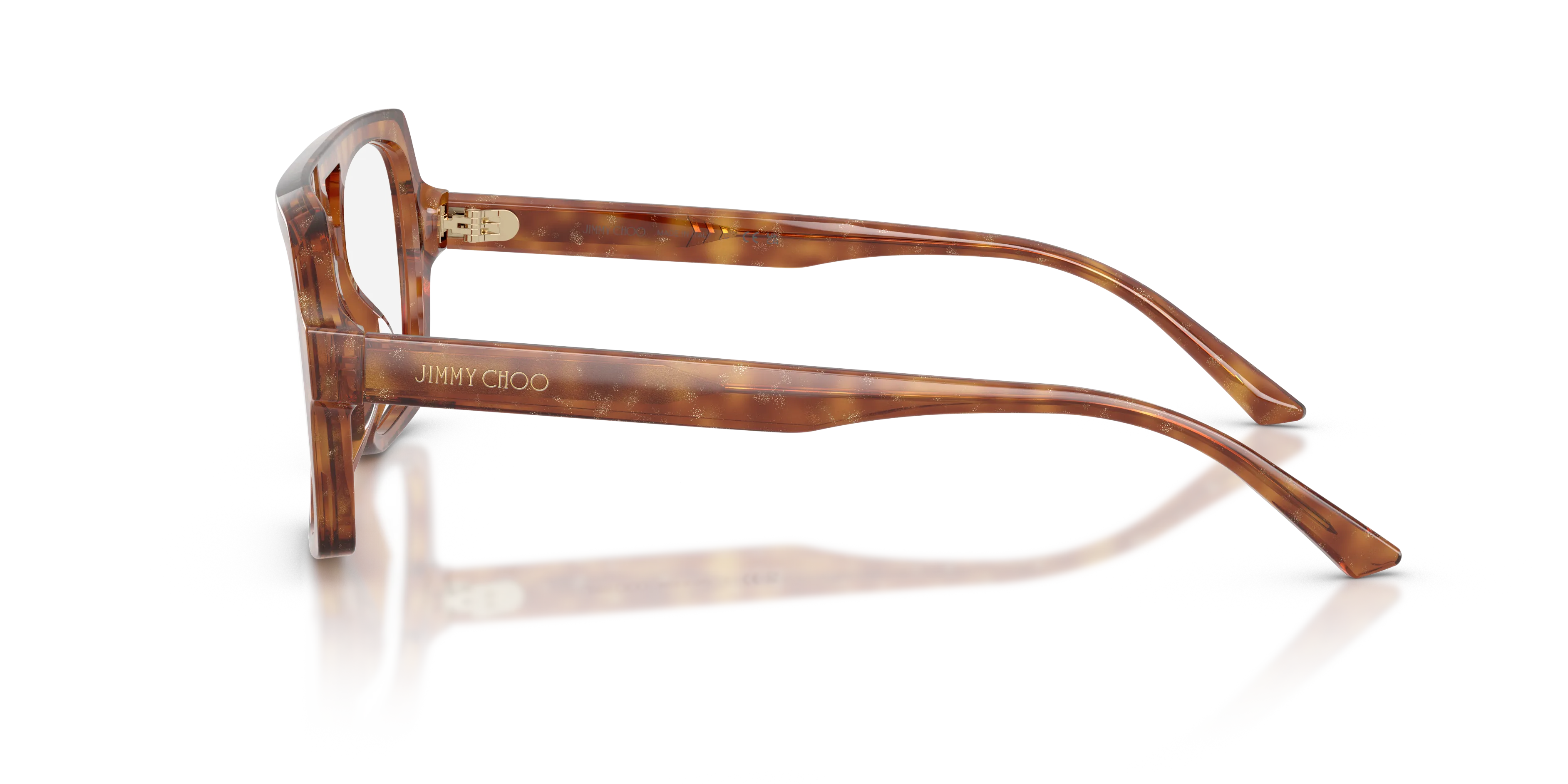 Jimmy Choo JC3071U 5114 Montature da vista Acetato Marrone Trasparente Pilot Normale - immagine 4