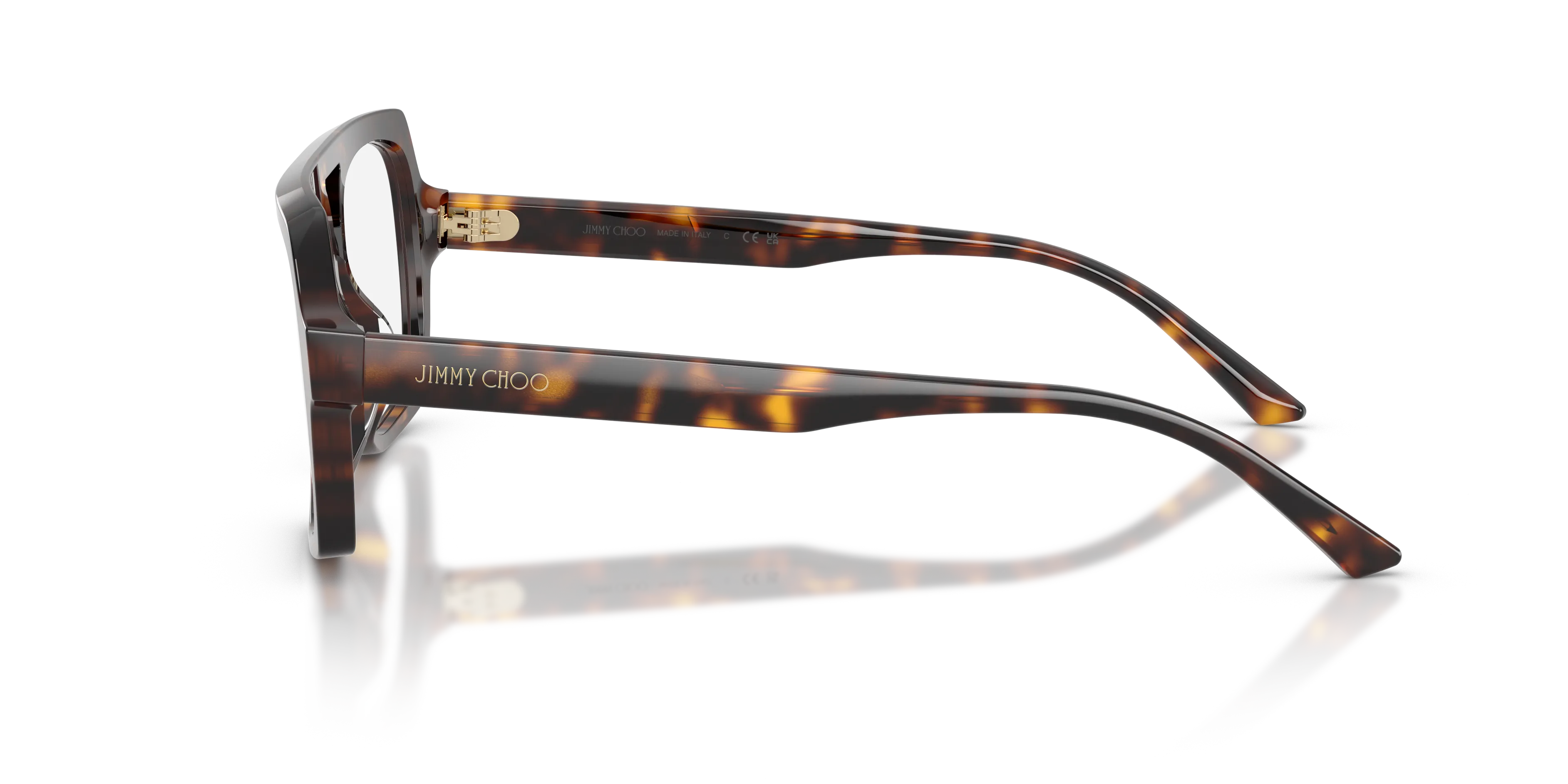 Jimmy Choo JC3071U 5002 Montature da vista Acetato Tartaruga Trasparente Pilot Normale - immagine 4