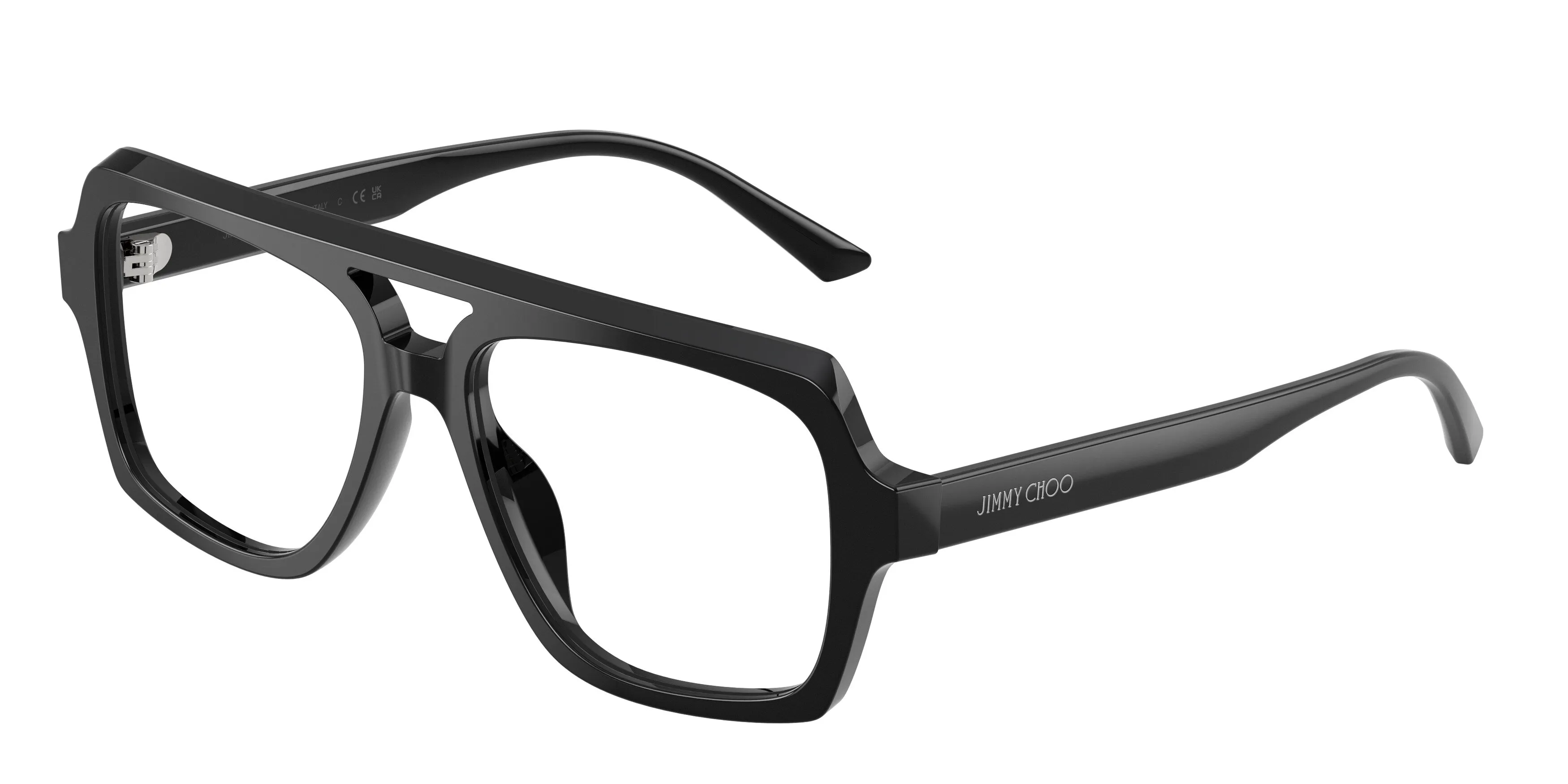 Jimmy Choo JC3071U 5000 Montature da vista Acetato Nero Trasparente Pilot Normale - immagine 1