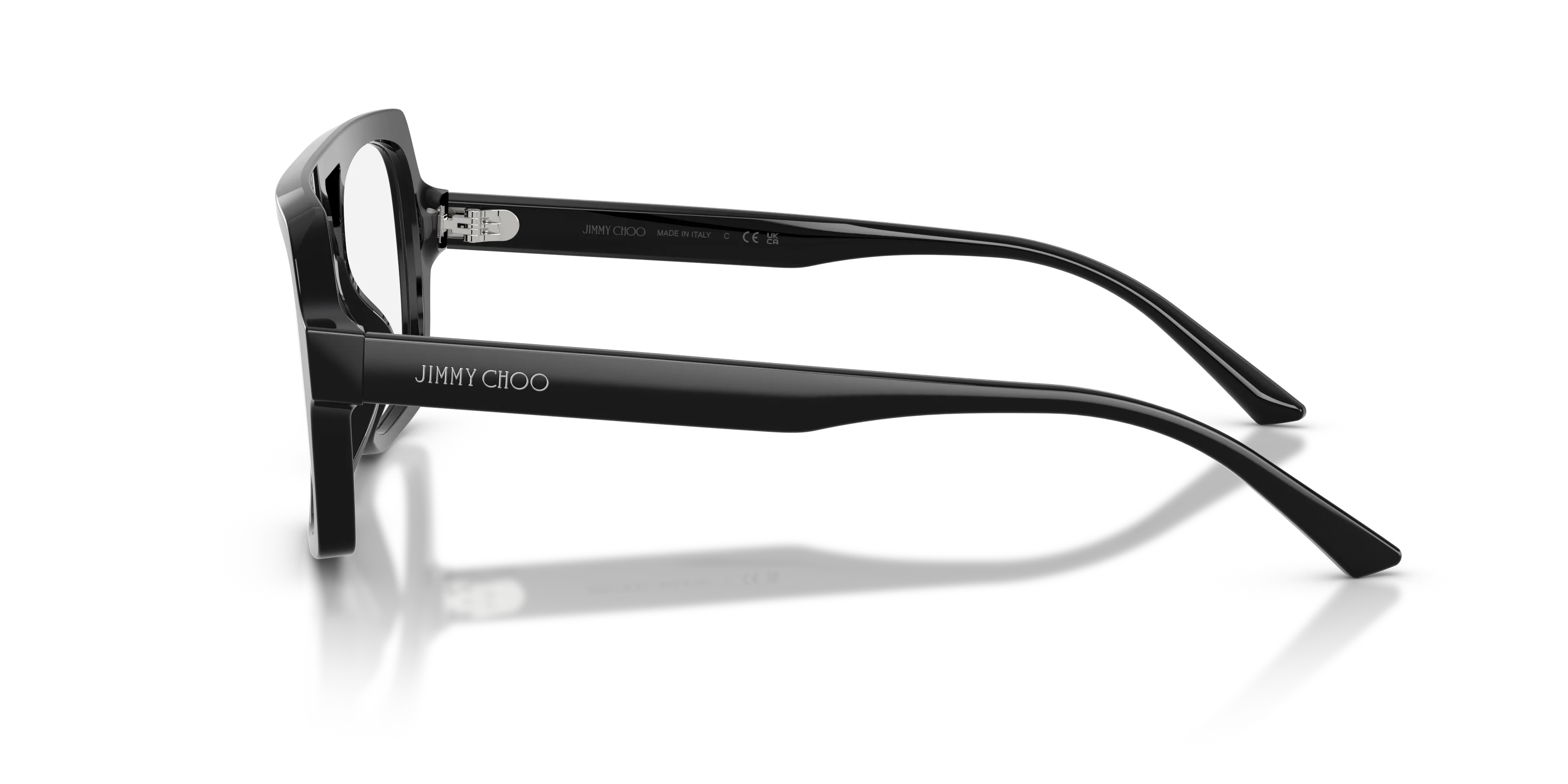 Jimmy Choo JC3071U 5000 Montature da vista Acetato Nero Trasparente Pilot Normale - immagine 4