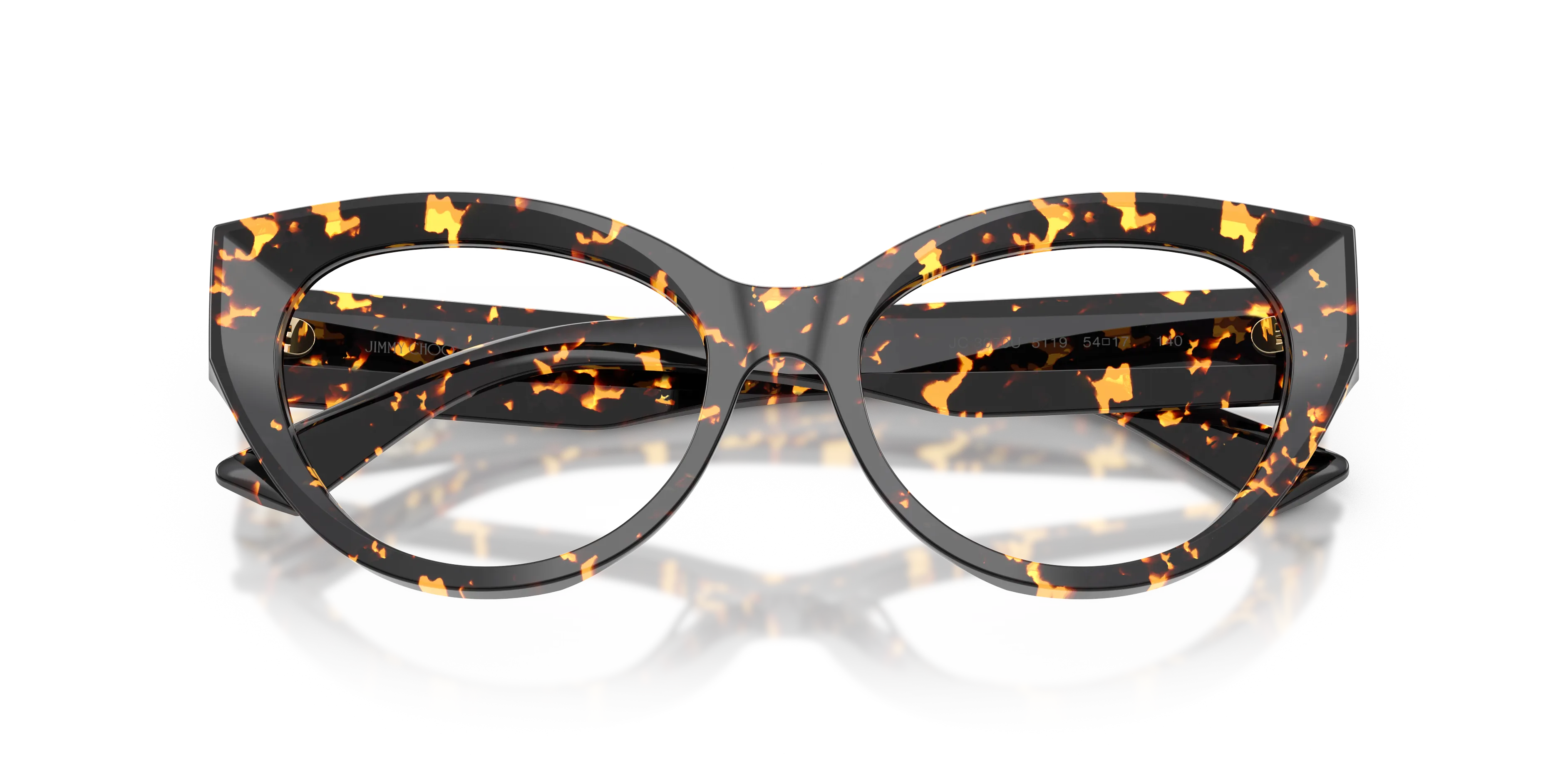 Jimmy Choo JC3070U 5119 Montature da vista Acetato Tartaruga Trasparente Cat Eye Normale - immagine 2