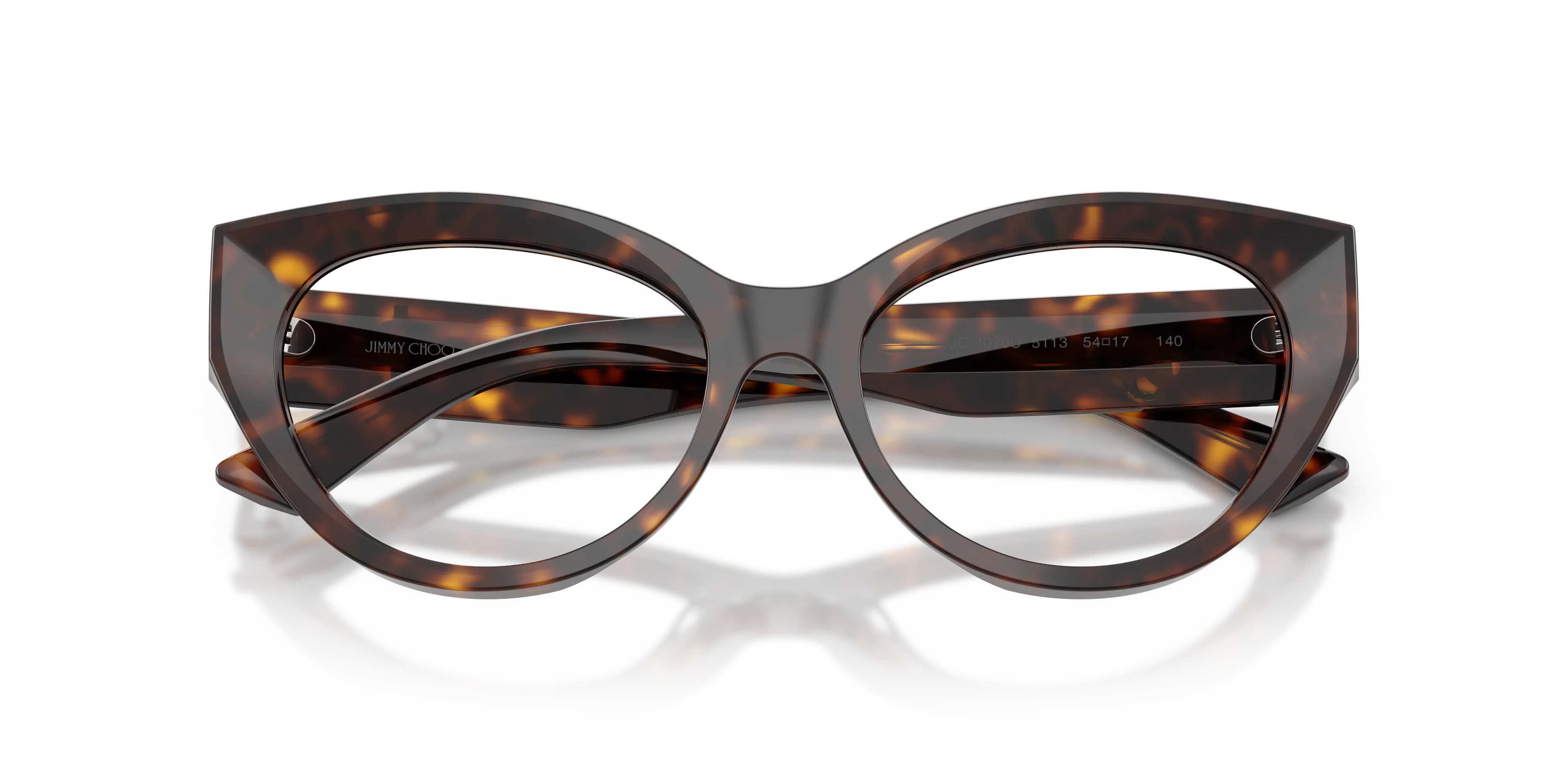 Jimmy Choo JC3070U 5113 Montature da vista Acetato Tartaruga Trasparente Cat Eye Normale - immagine 2