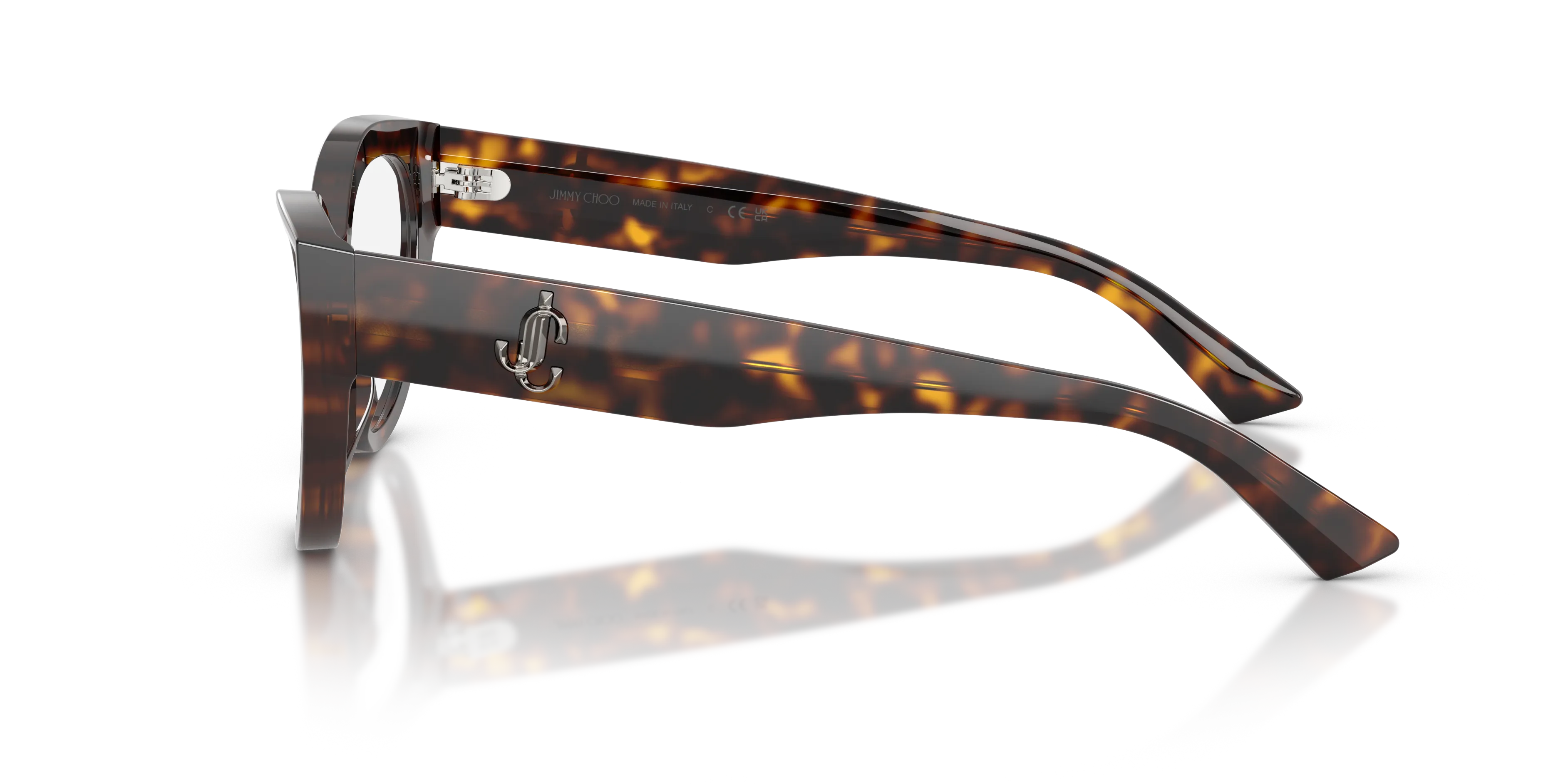 Jimmy Choo JC3070U 5113 Montature da vista Acetato Tartaruga Trasparente Cat Eye Normale - immagine 4
