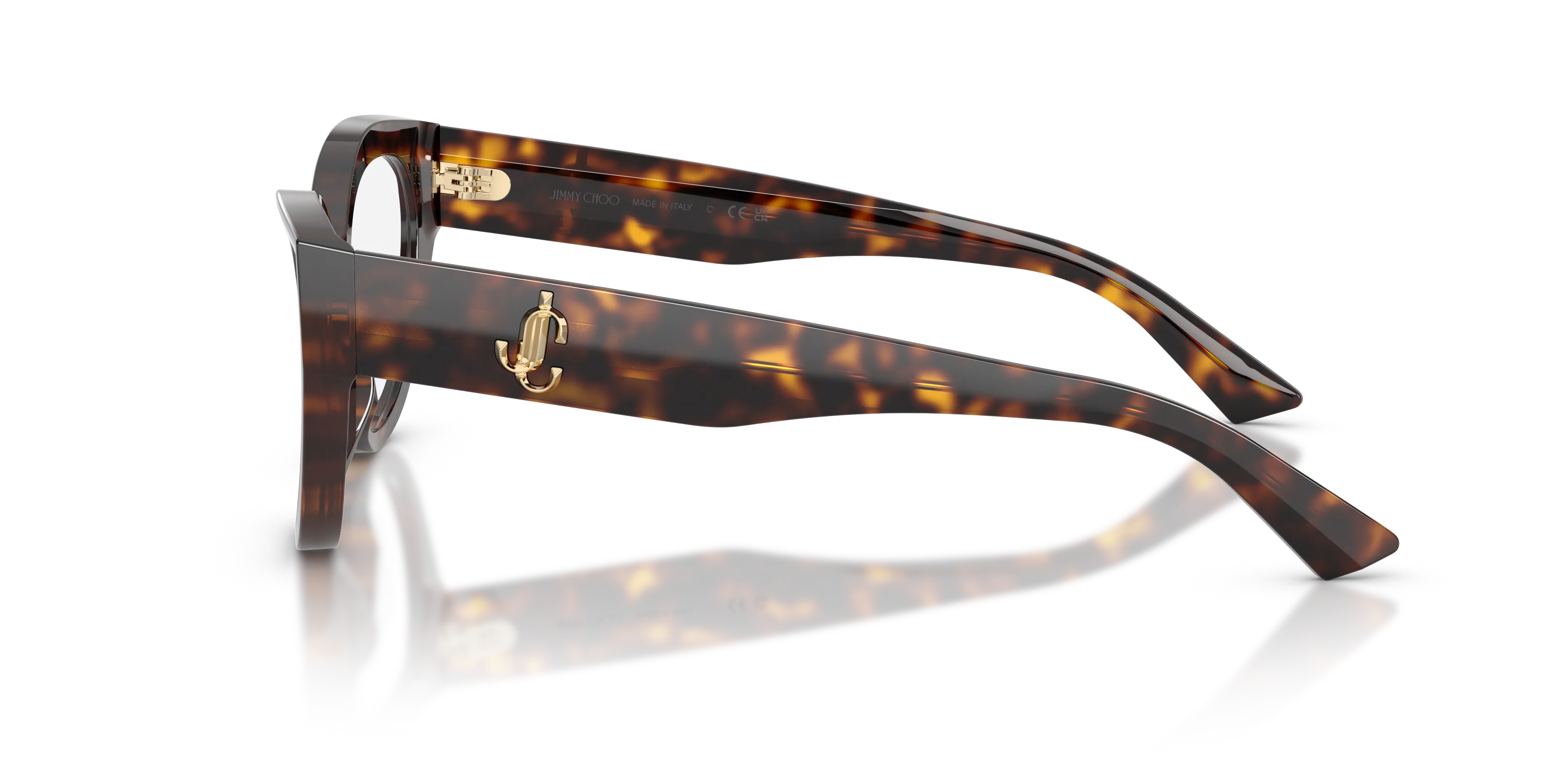Jimmy Choo JC3070U 5002 Montature da vista Acetato Tartaruga Trasparente Cat Eye Normale - immagine 4