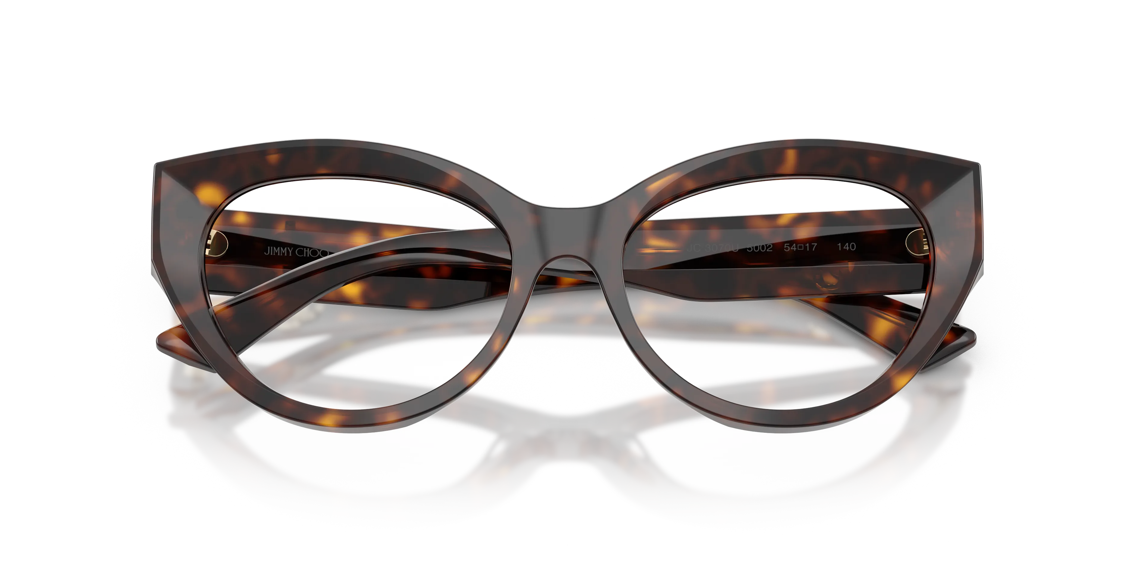 Jimmy Choo JC3070U 5002 Montature da vista Acetato Tartaruga Trasparente Cat Eye Normale - immagine 2
