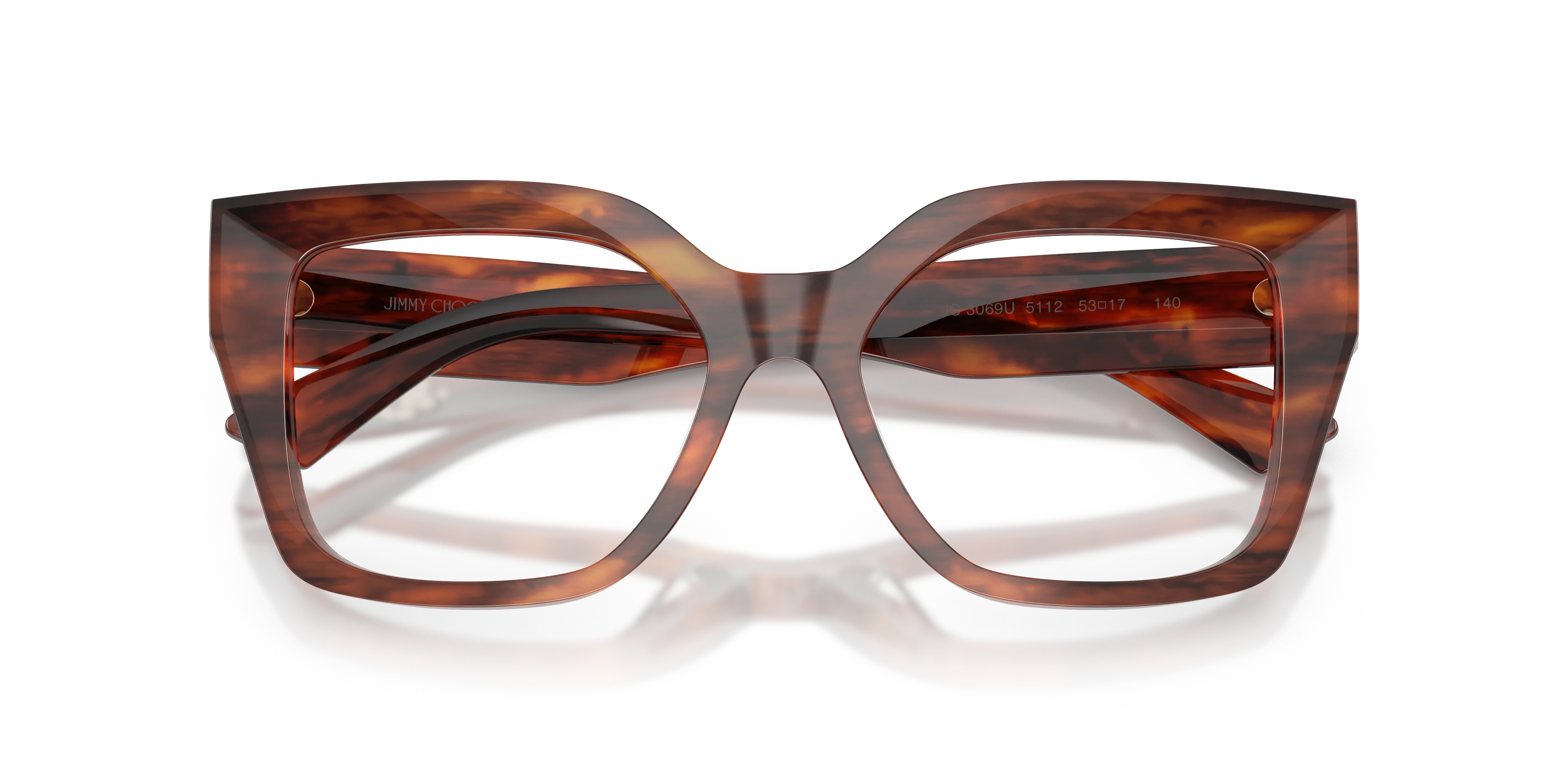 Jimmy Choo JC3069U 5112 Montature da vista Acetato Tartaruga Trasparente Squadrata Normale - immagine 2