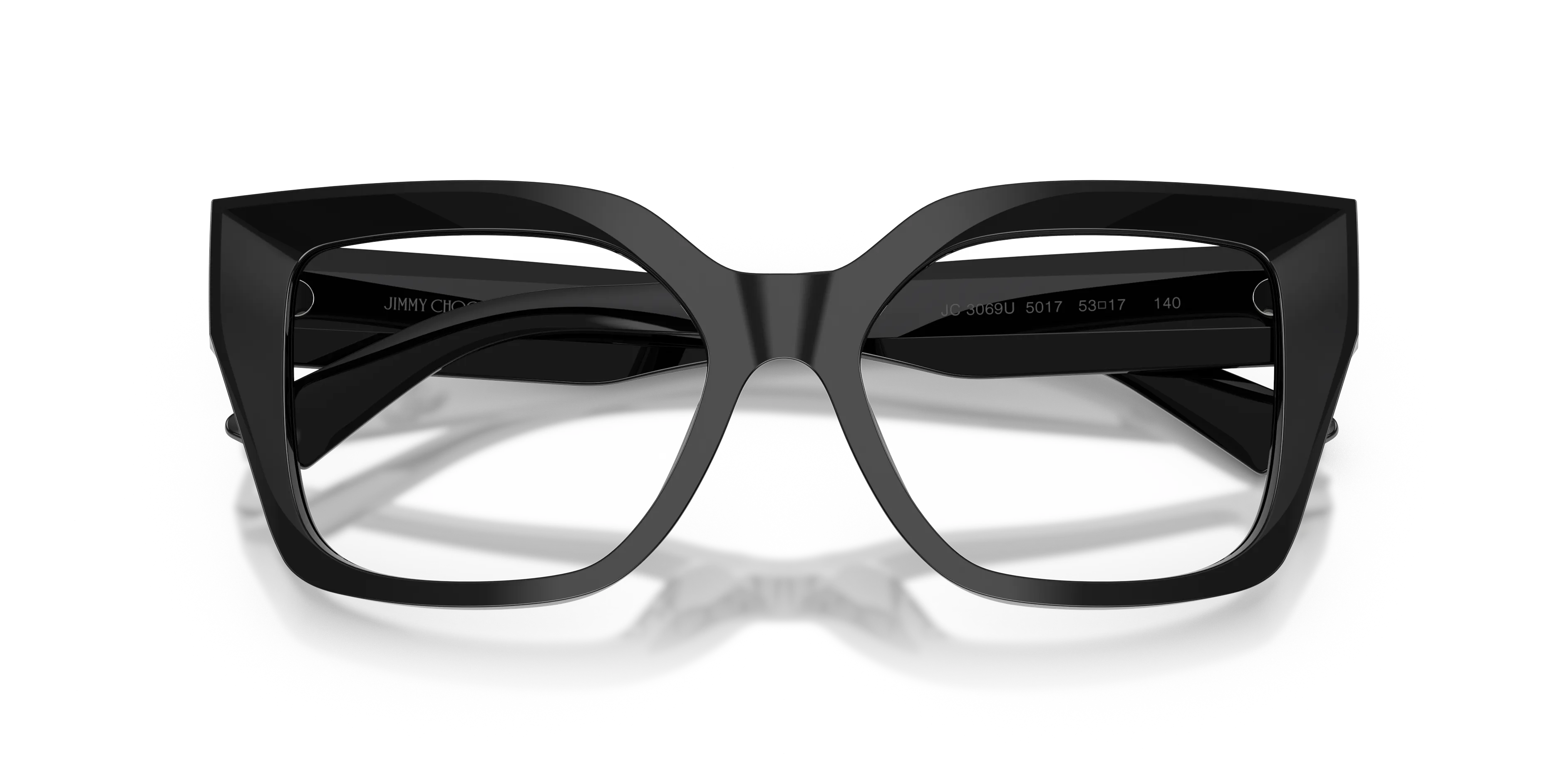 Jimmy Choo JC3069U 5017 Montature da vista Acetato Nero Trasparente Squadrata Normale - immagine 2